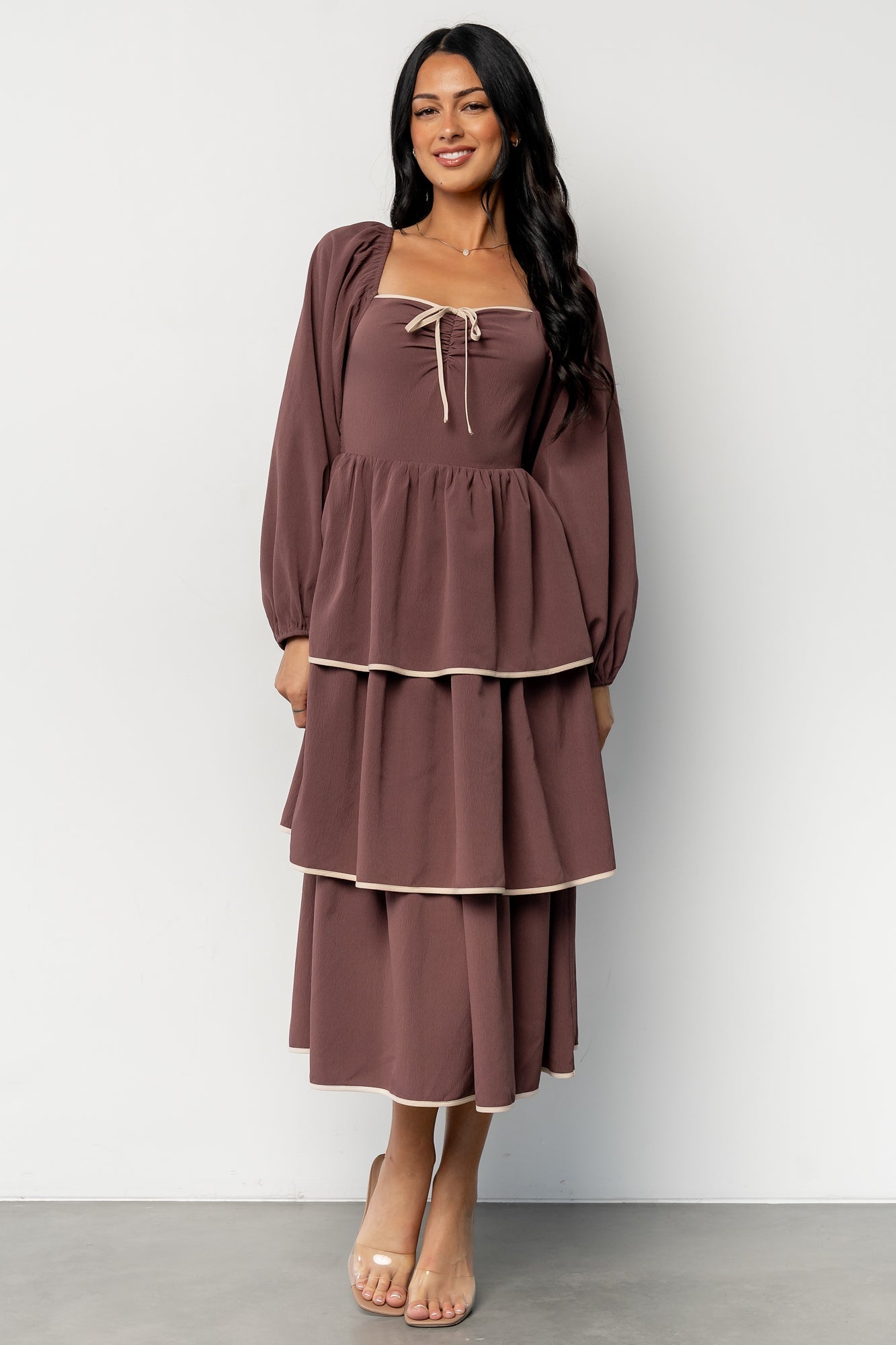 Barcelona Tiered Dress | Vintage Plum