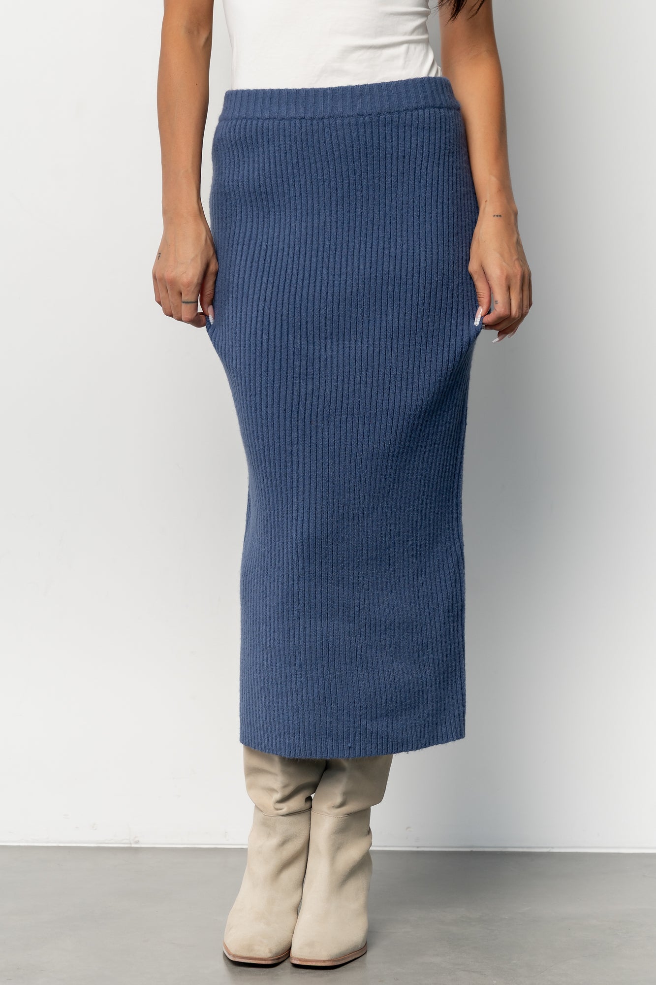 Blair Rib Knit Skirt | Blue