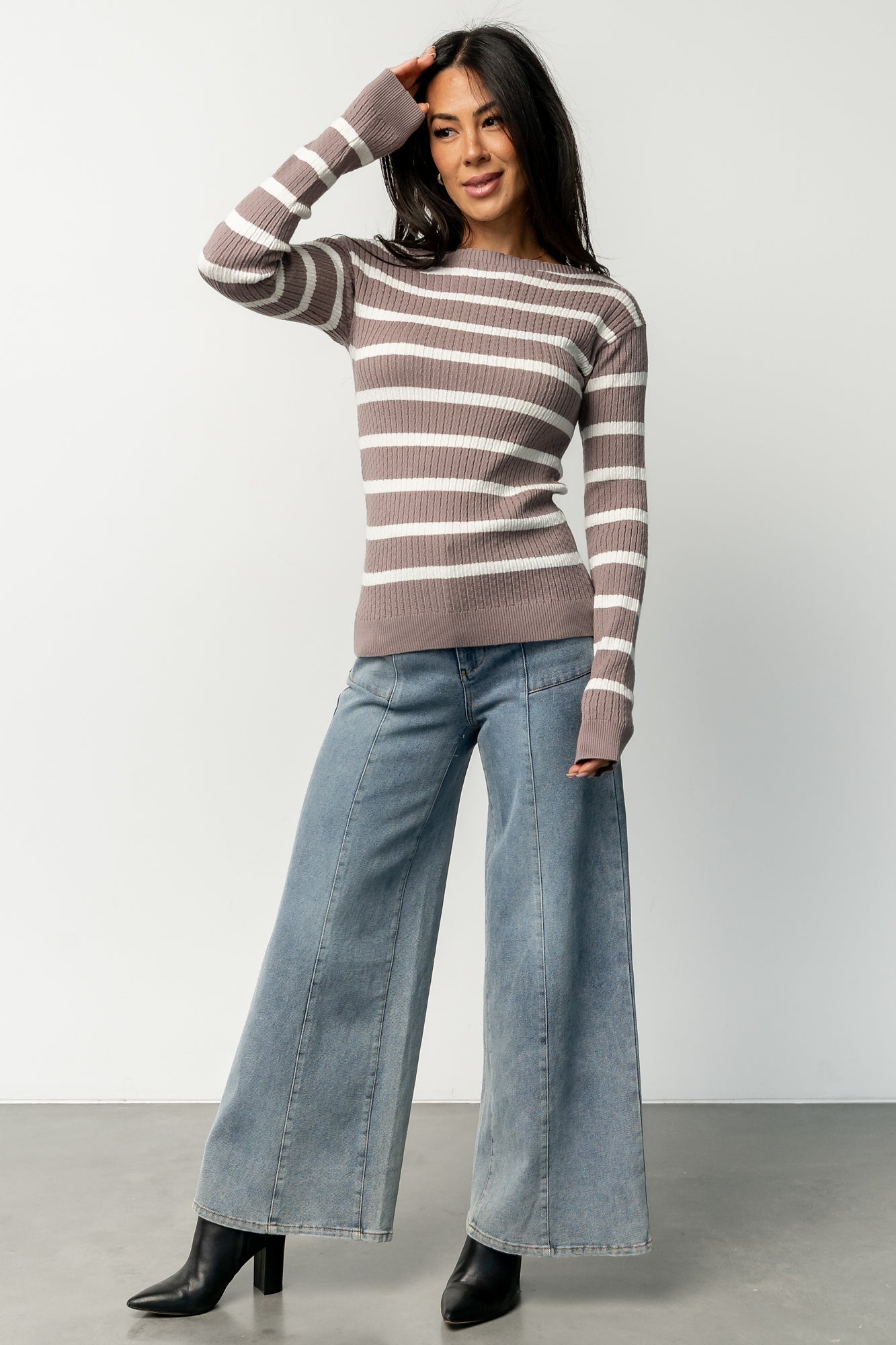 Emilie Ribbed Top | Mocha + Ivory