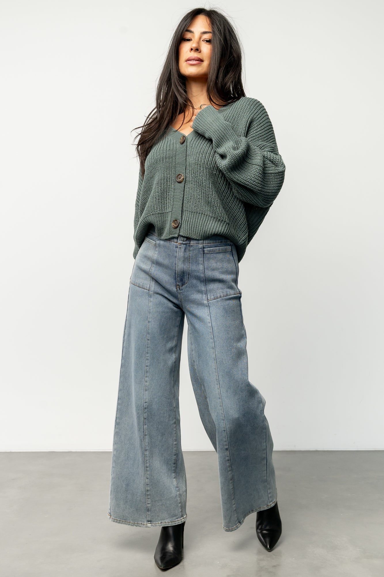 Gracie Knit Cardigan | Winter Green