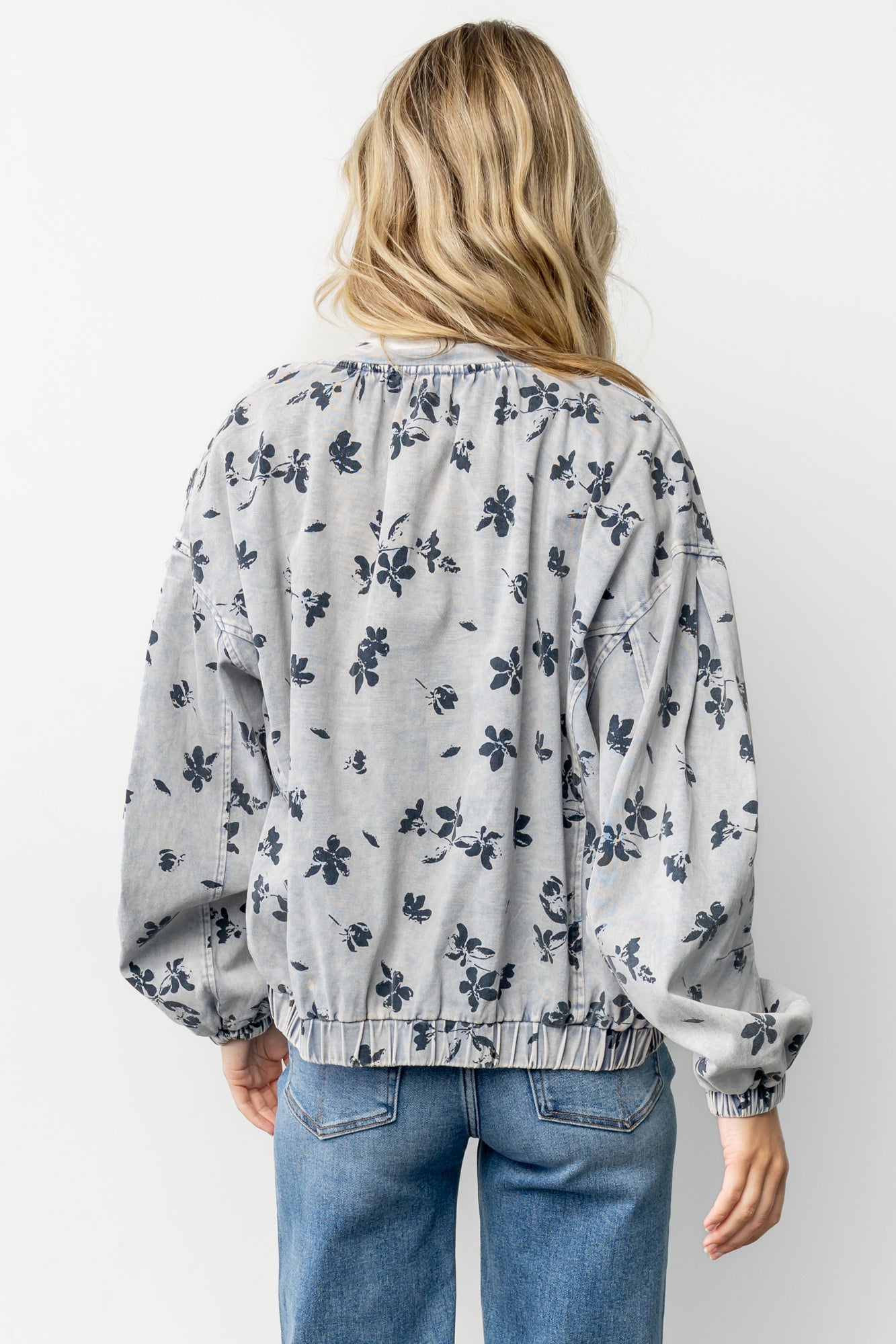 Gia Bomber Jacket | Blue Floral