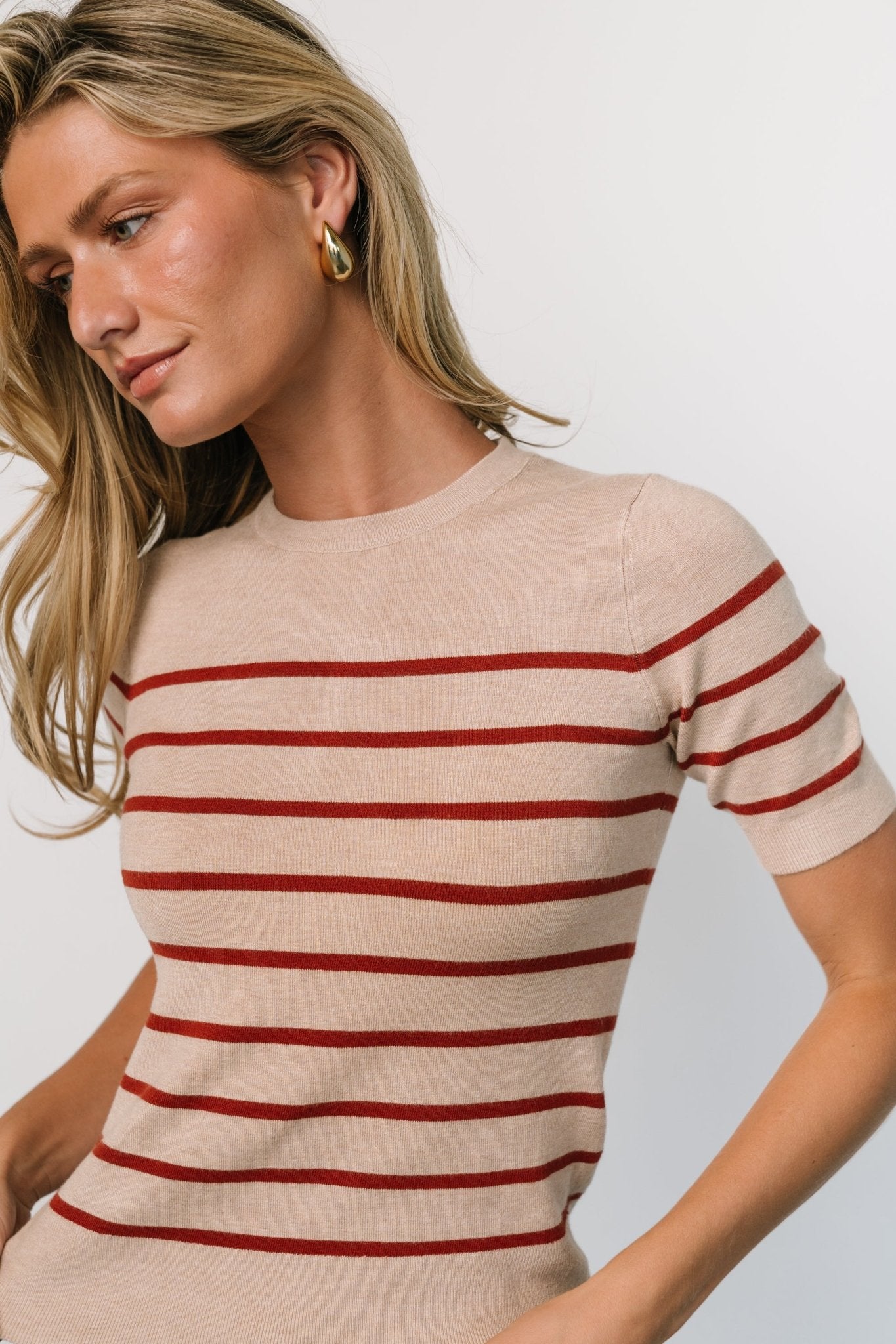 Alyson Knit Top | Oatmeal + Rust