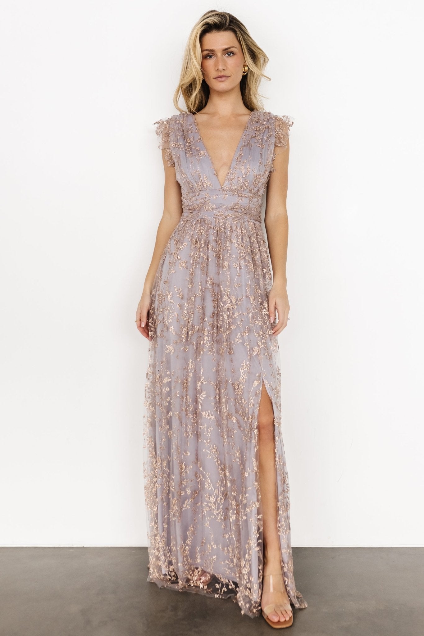 Arlene Shimmer Gown | Dusty Lilac + Rose