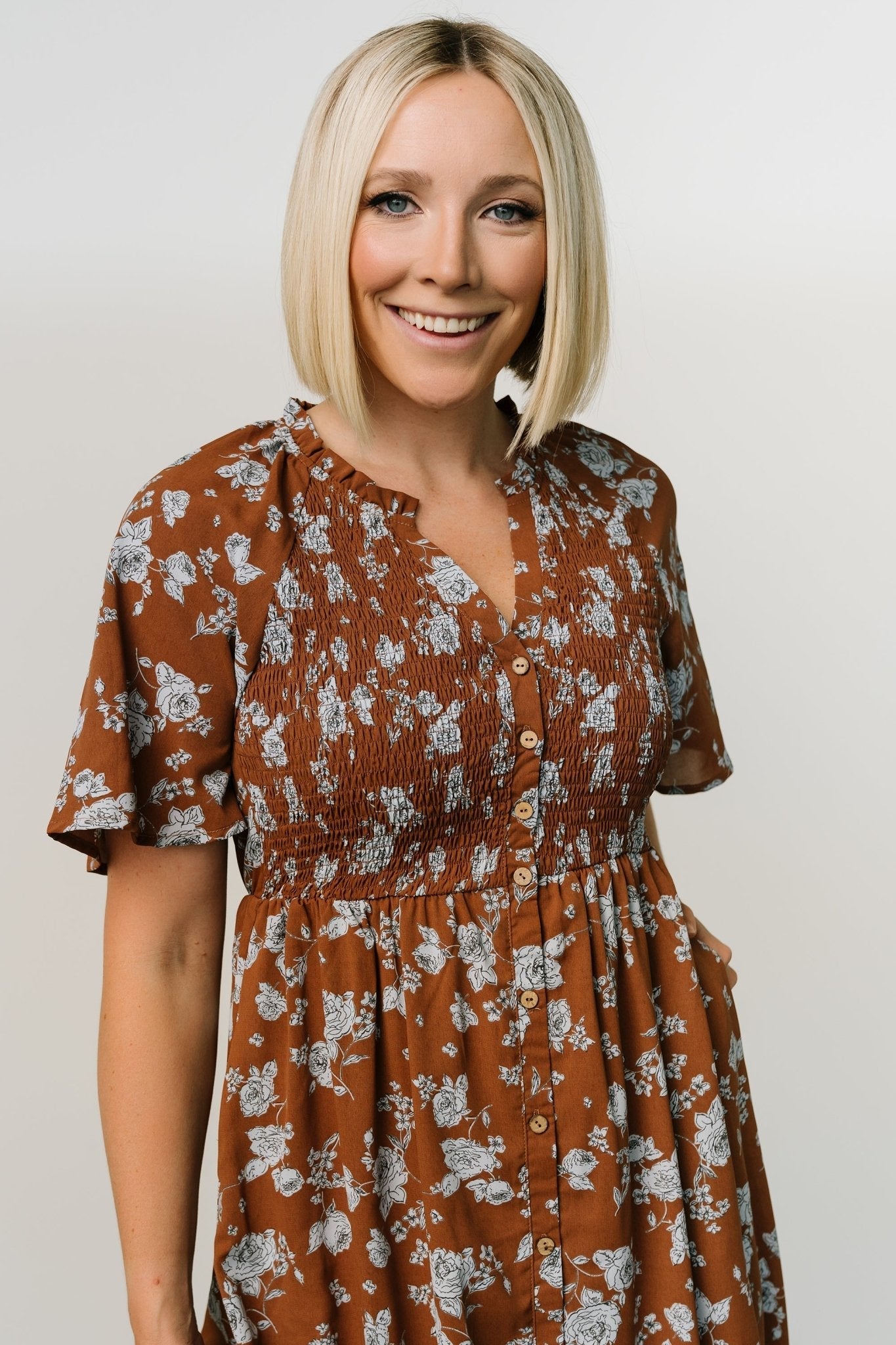 Botega Midi Dress | Brown + Blue