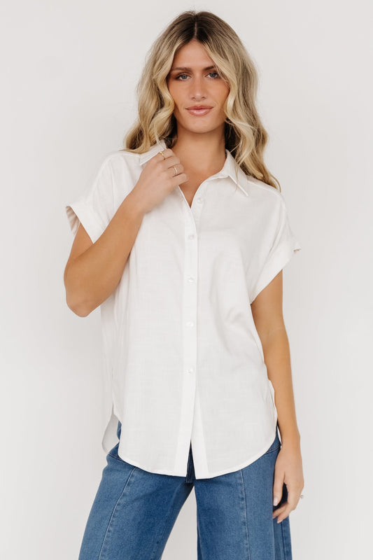 Clarke Button Up Top | Off White
