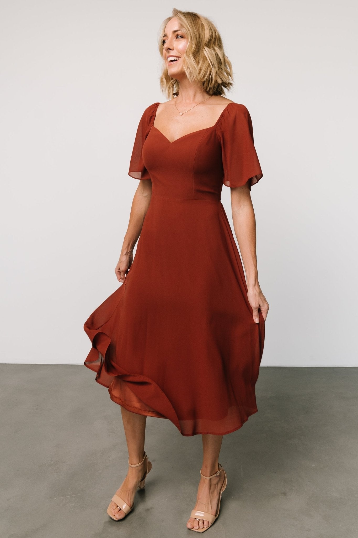 Colette Sweetheart Midi Dress | Cinnamon