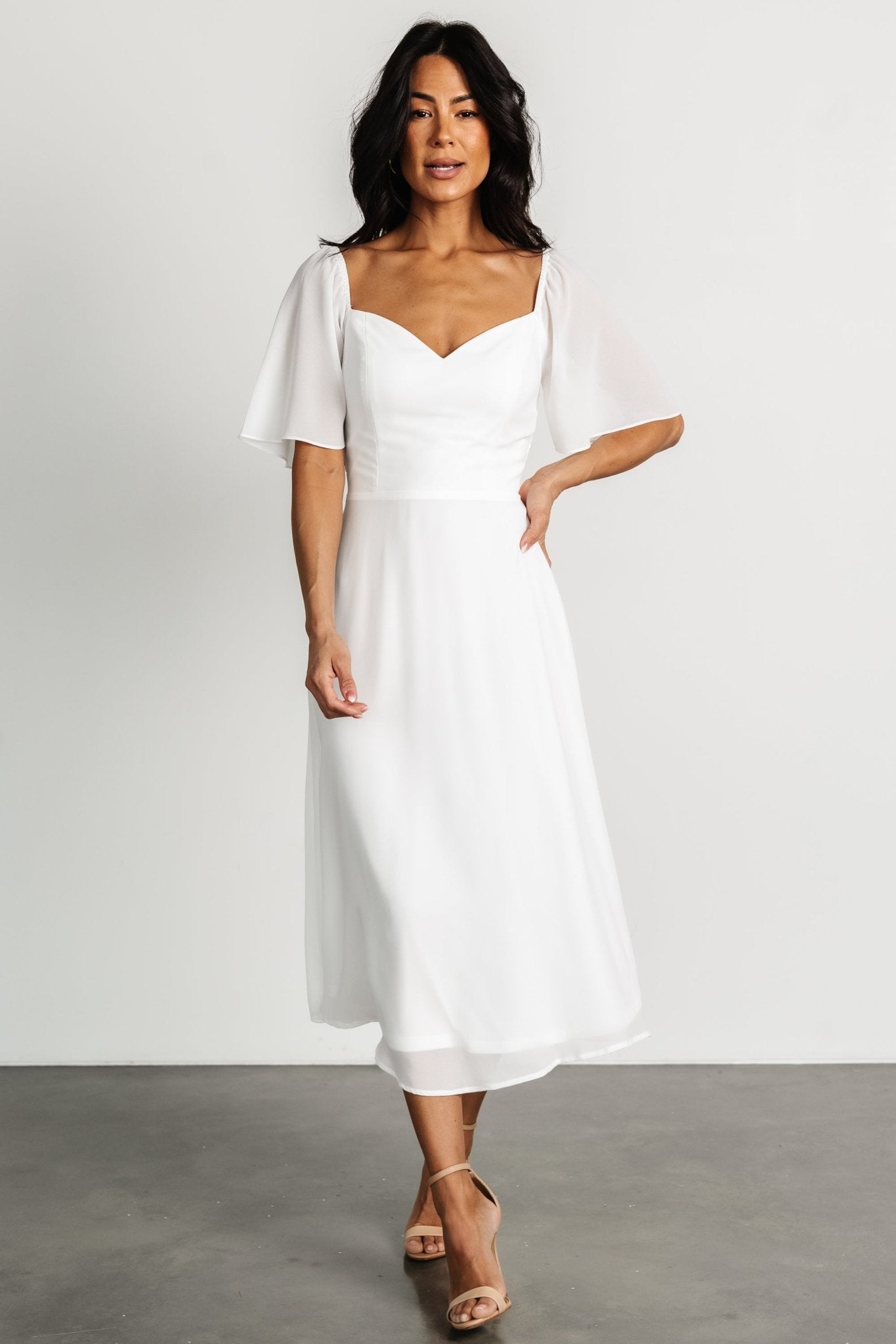 Colette Sweetheart Midi Dress | White