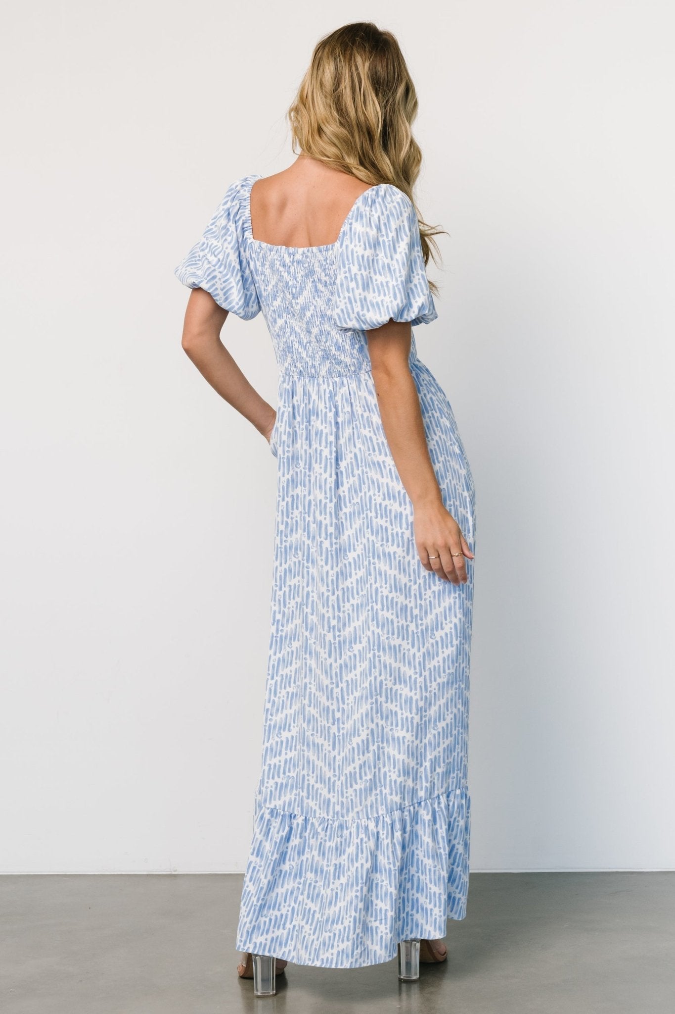Durban Maxi Dress | Dusty Blue Print