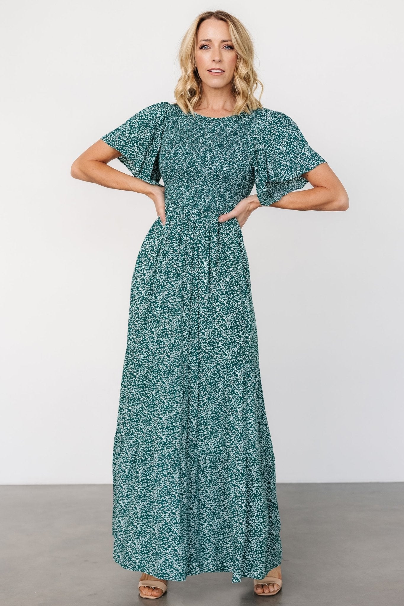 Eliza Maxi Dress | Green Print