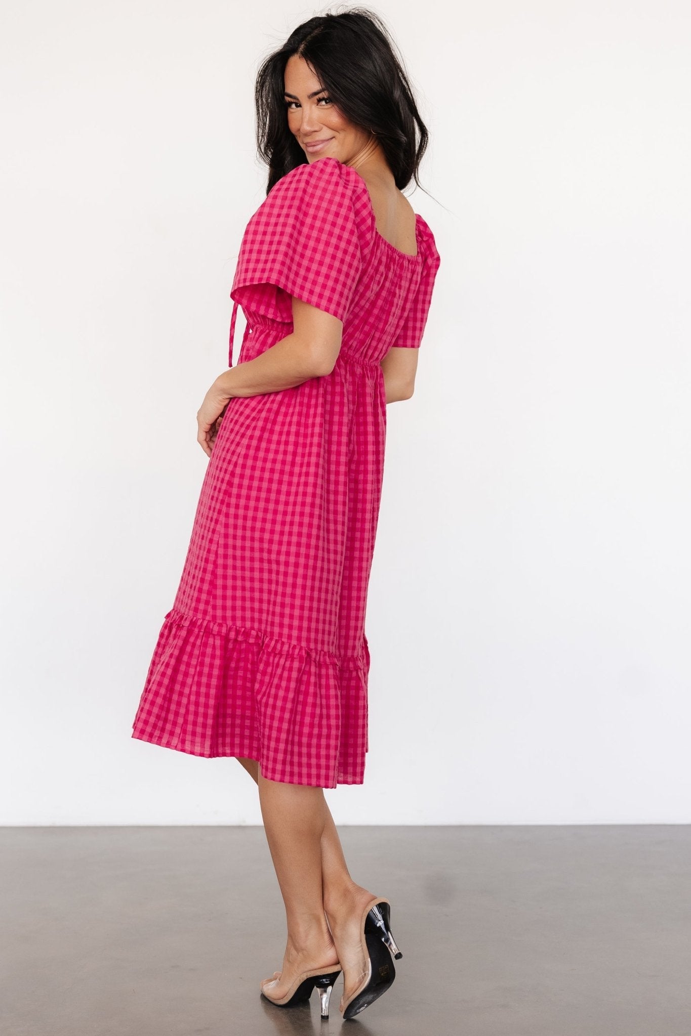 Erica Dress | Pink Gingham Print