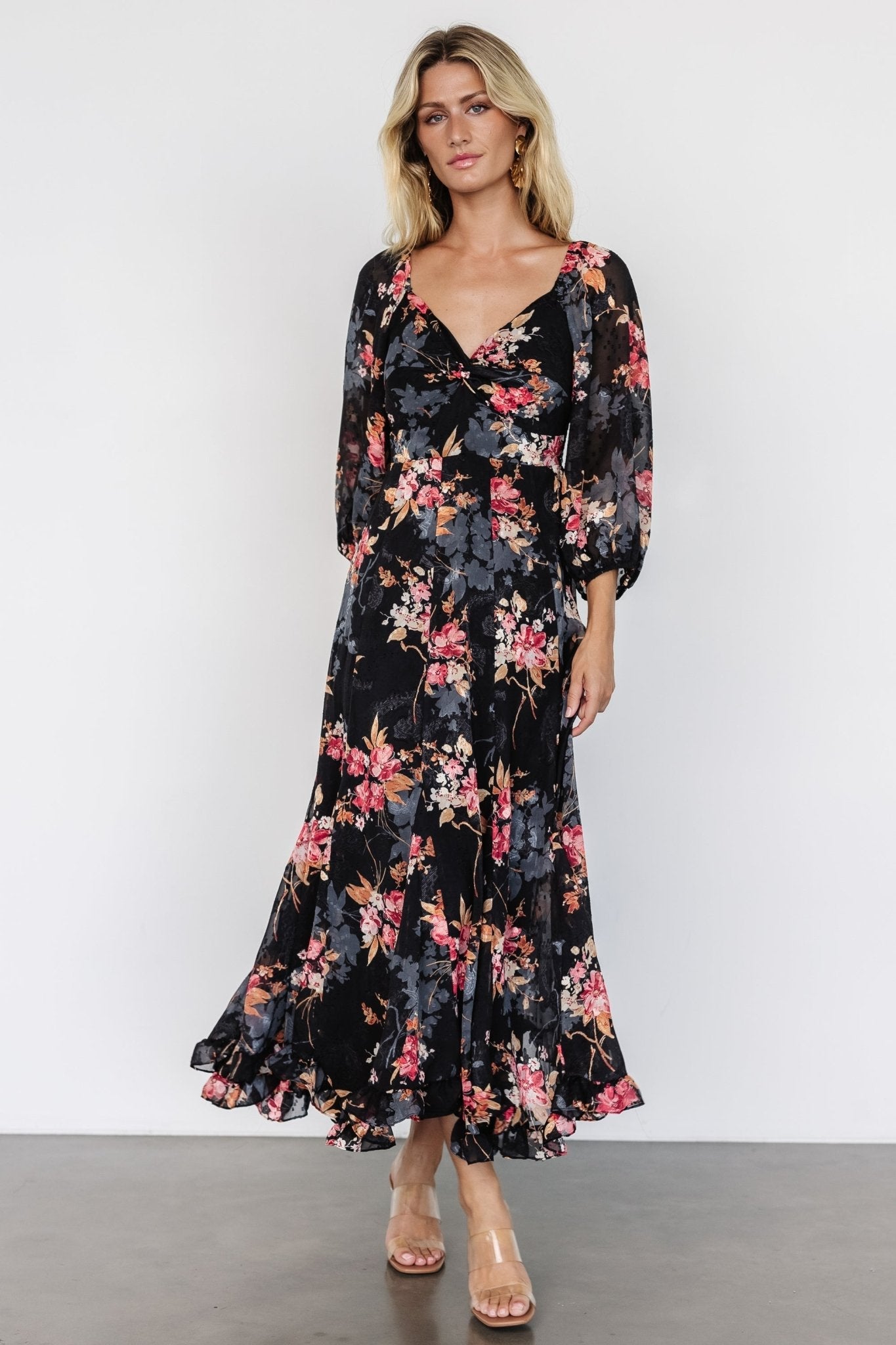 Estefania Maxi Dress | Black Floral