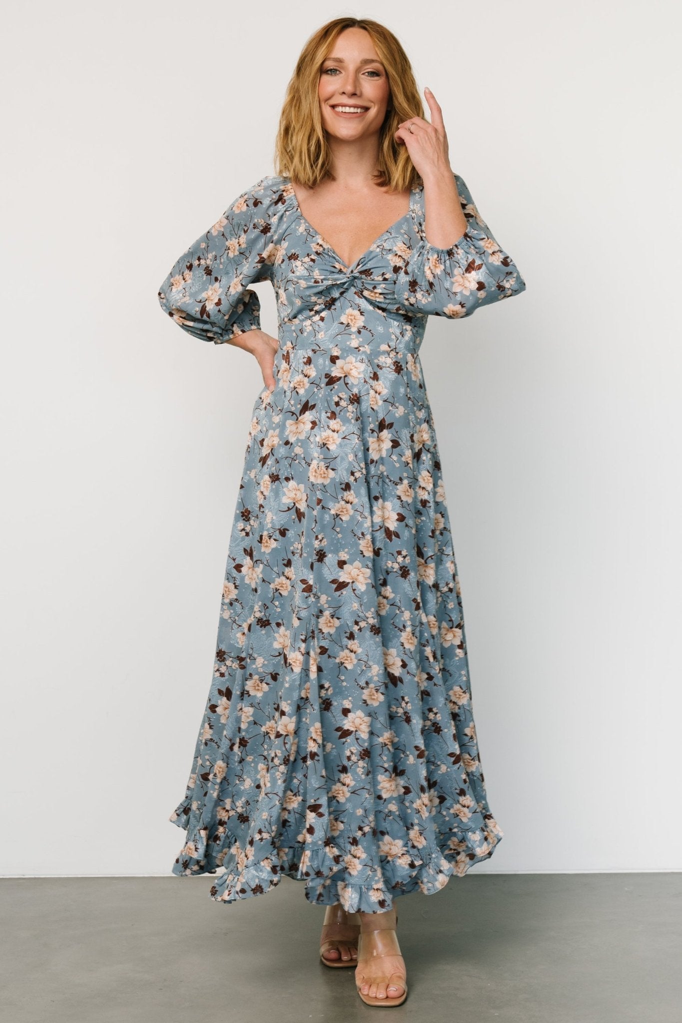 Estefania Maxi Dress | Blue + Peach Floral