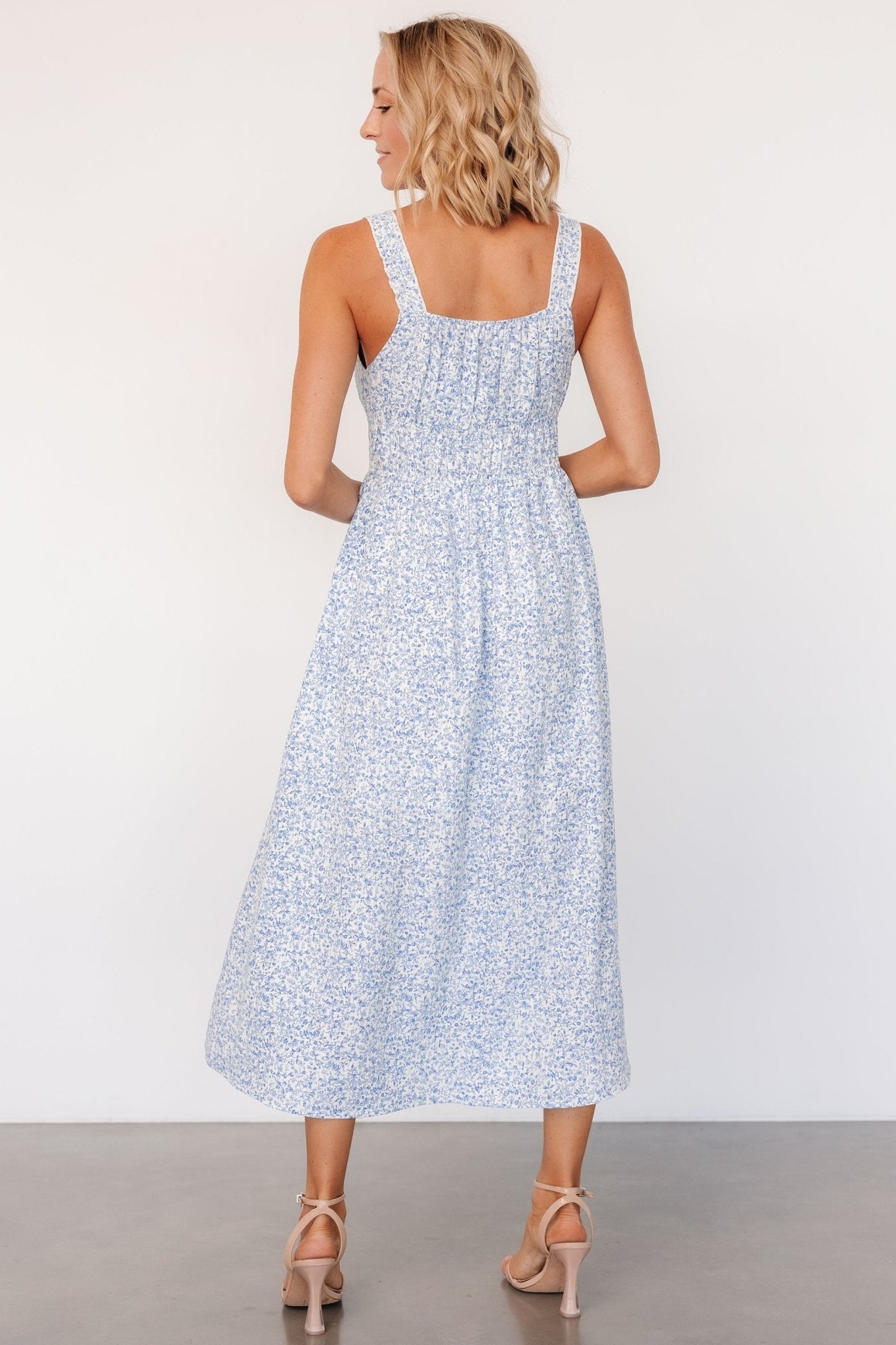 Evonne Midi Dress | Blue Floral