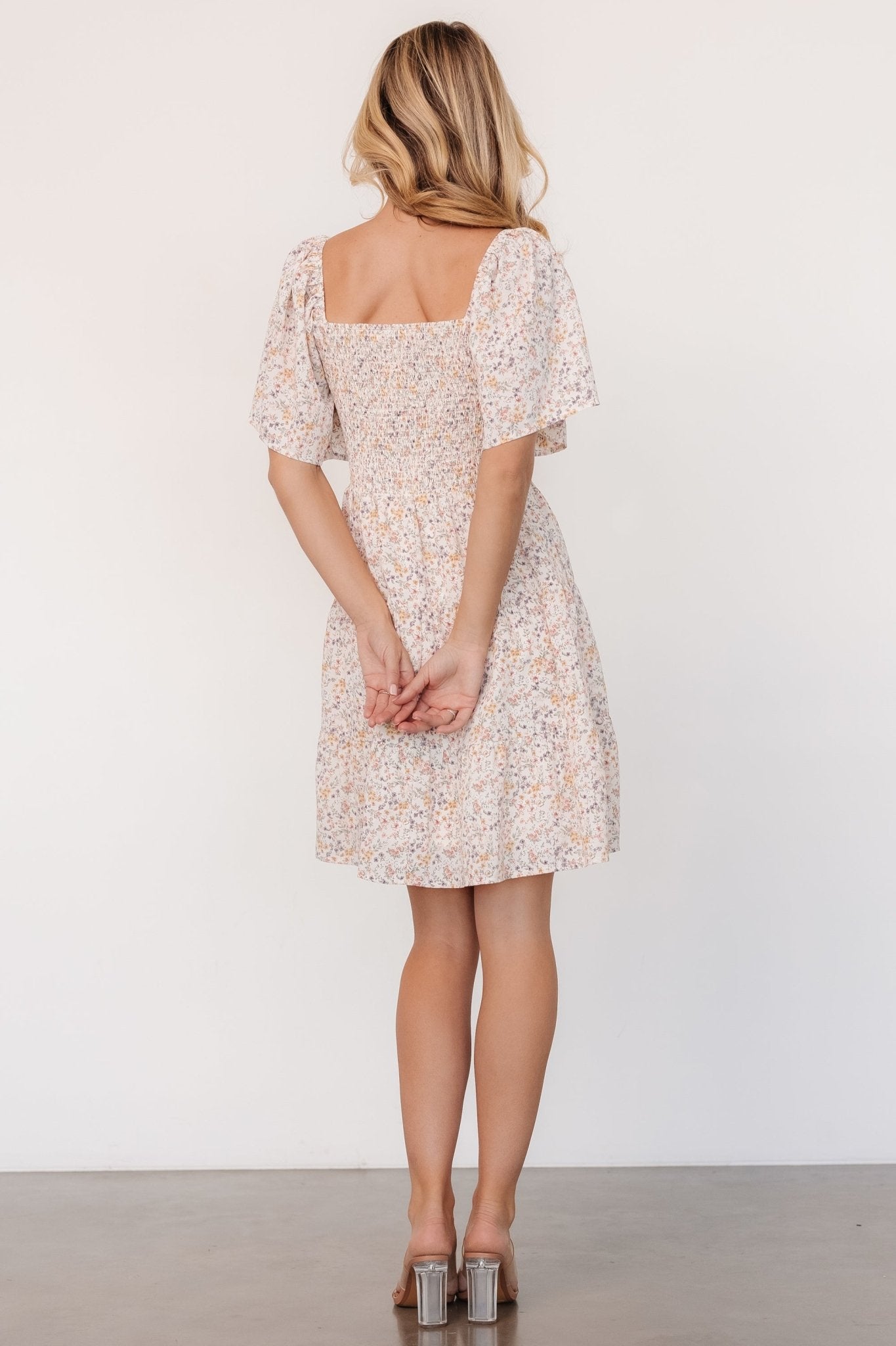 Idera Short Dress | Cream Floral