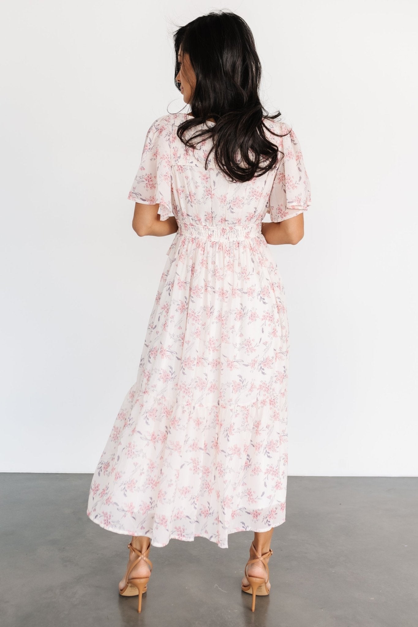 Iris Midi Dress | Blush Floral