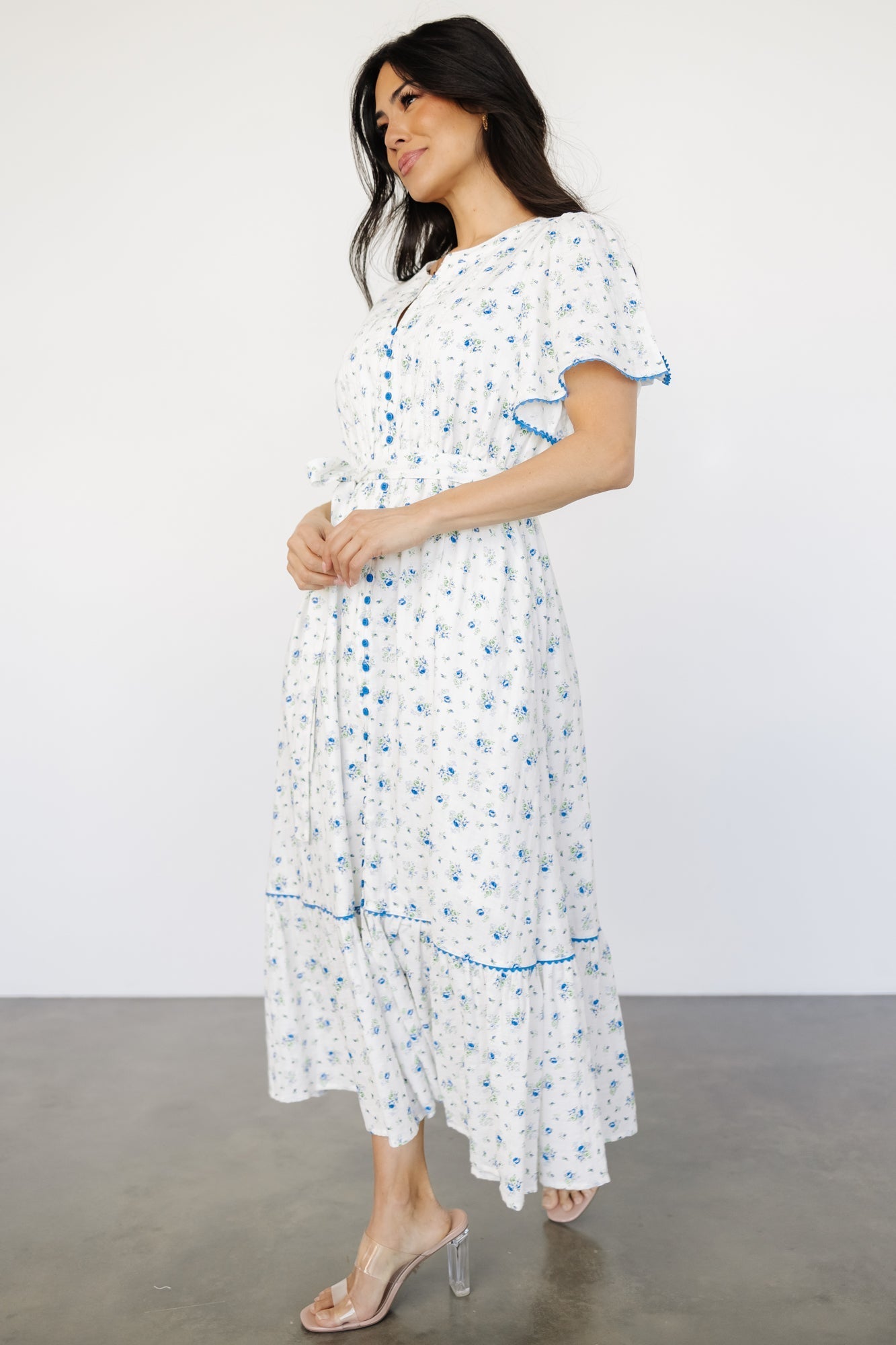 Janie Midi Dress | Ivory Multi Floral