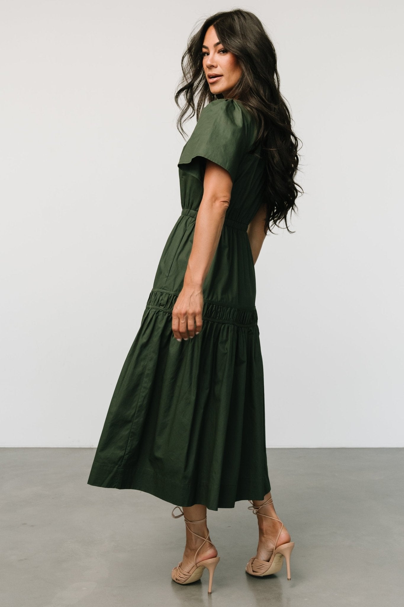 Jerrah Midi Dress | Deep Green