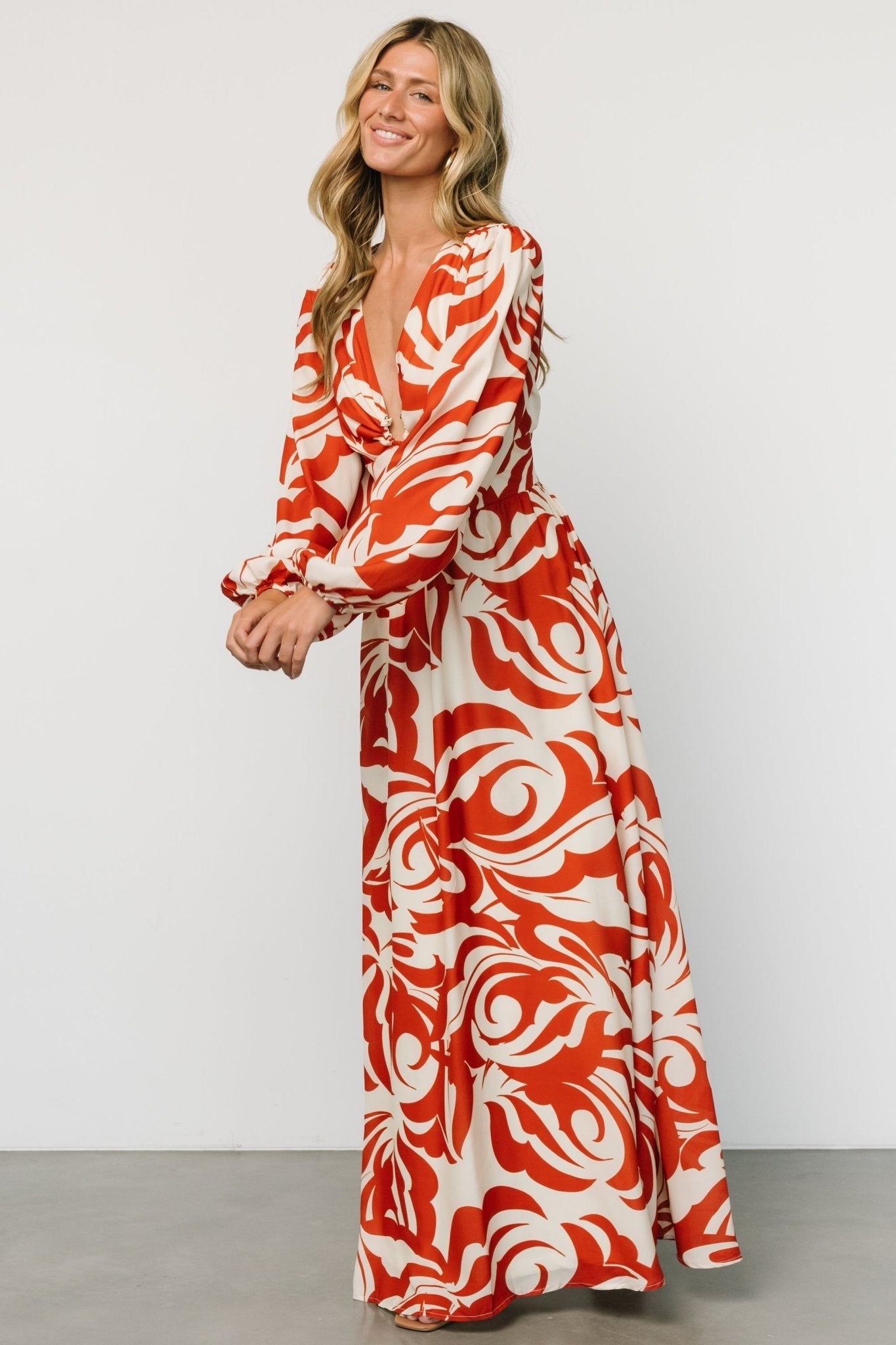 Jessica Maxi Dress | Cream + Rust