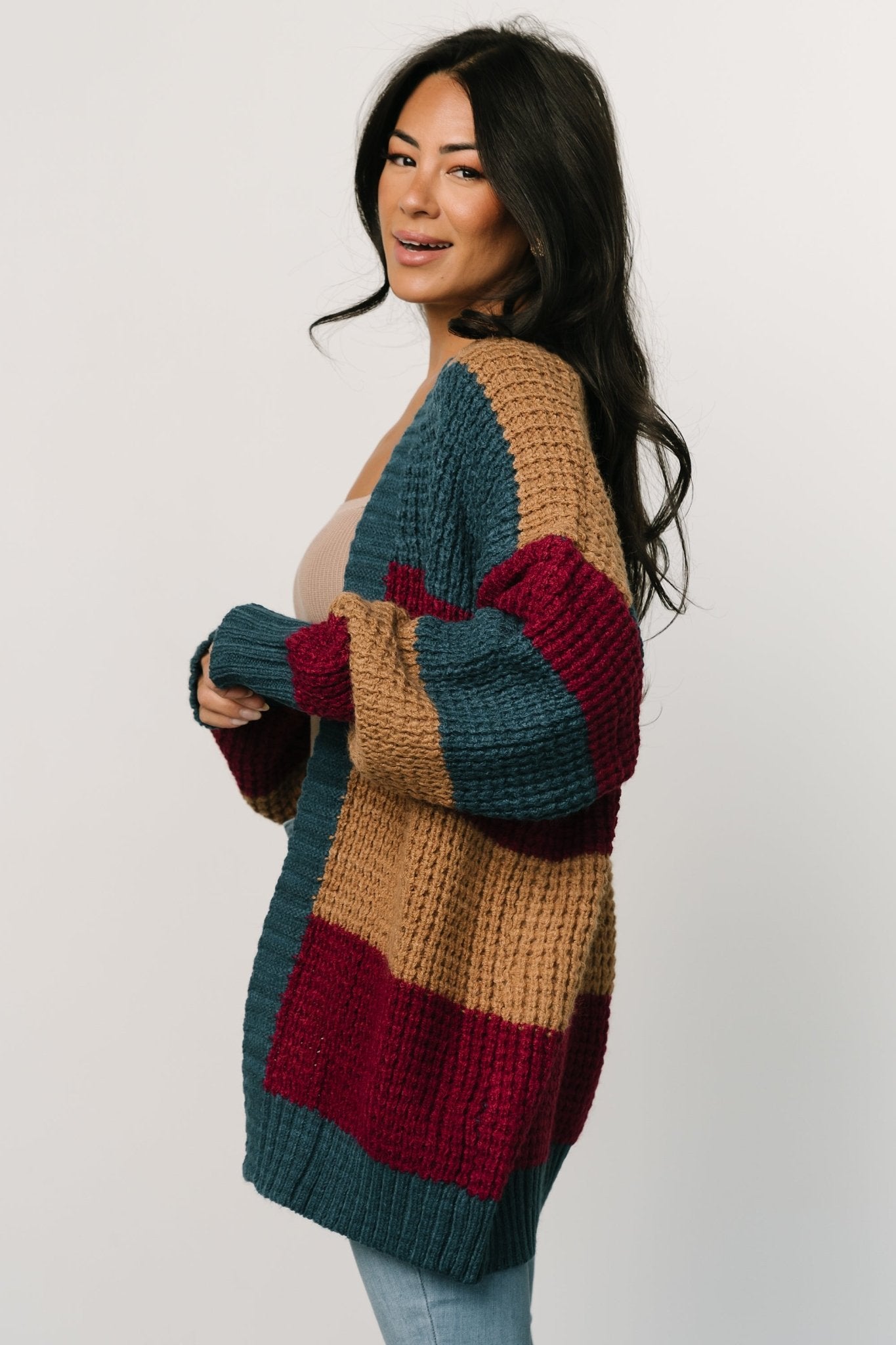 Jonah Chunky Knit Cardigan | Deep Topaz Multi