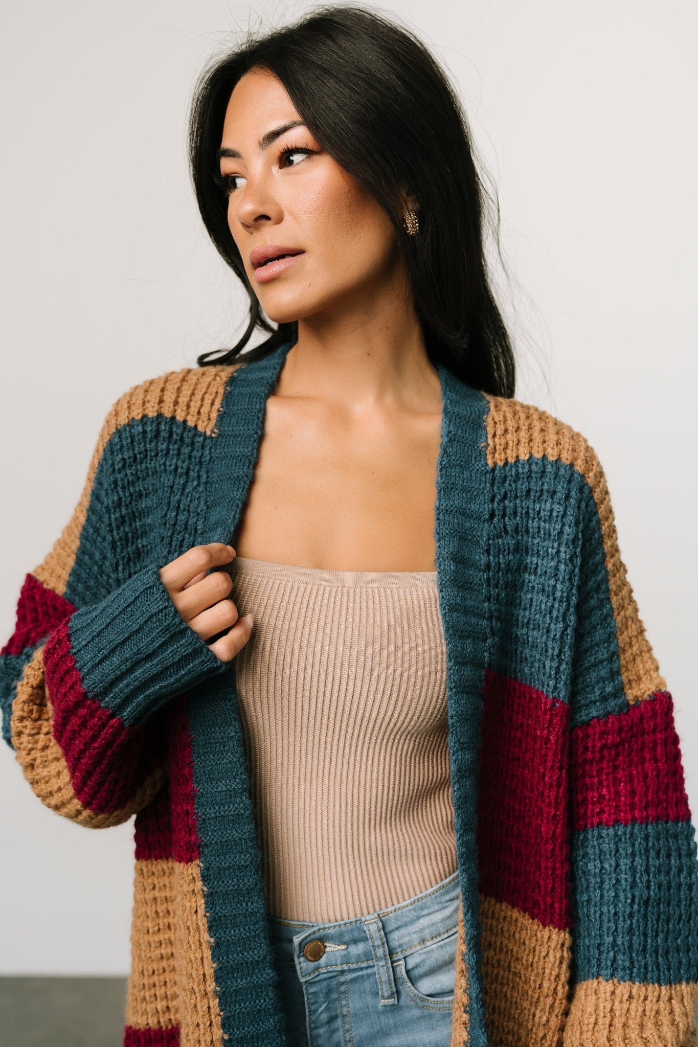 Jonah Chunky Knit Cardigan | Deep Topaz Multi