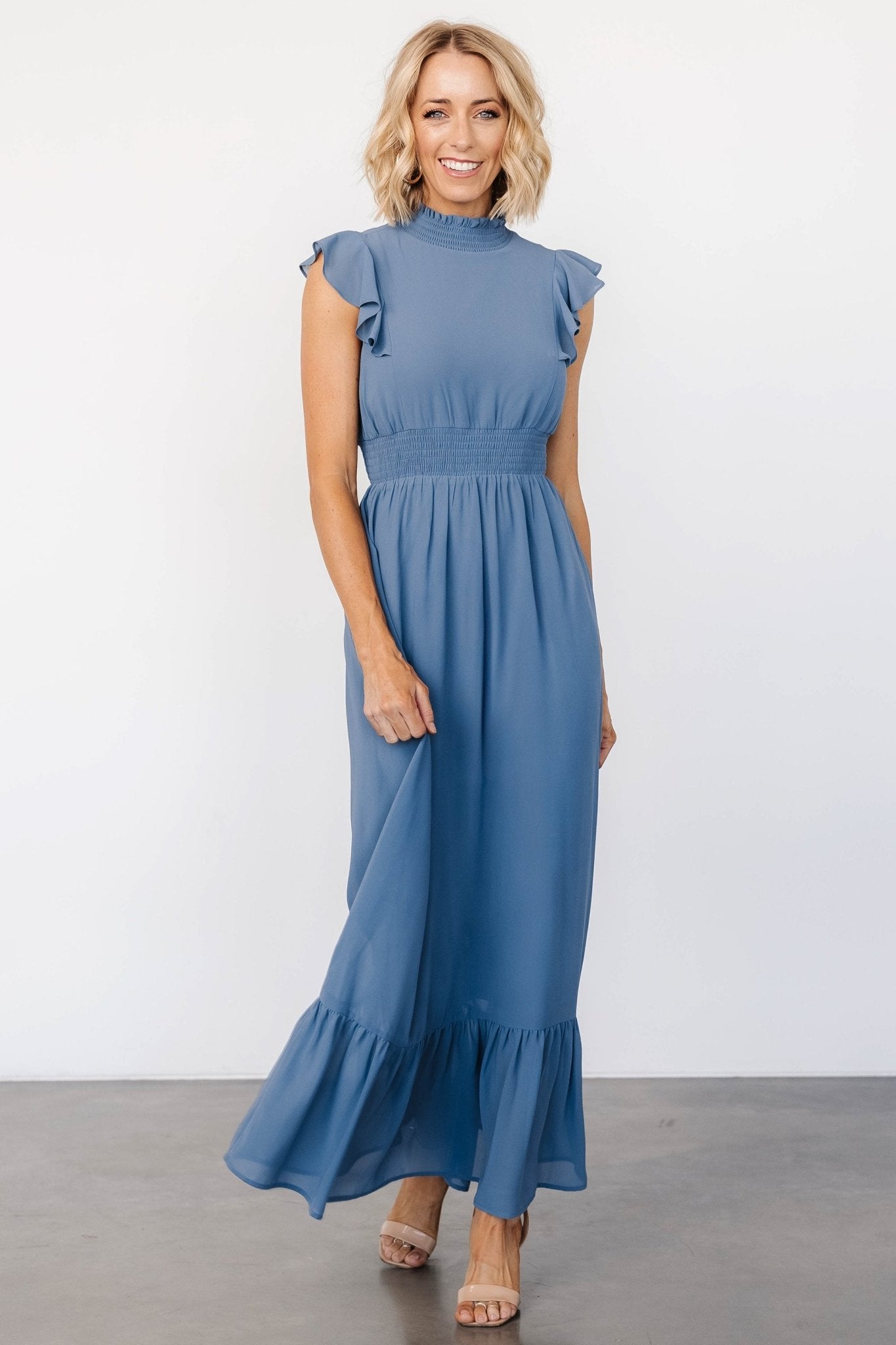 Kearny Ruffle Maxi Dress | Whisper Blue