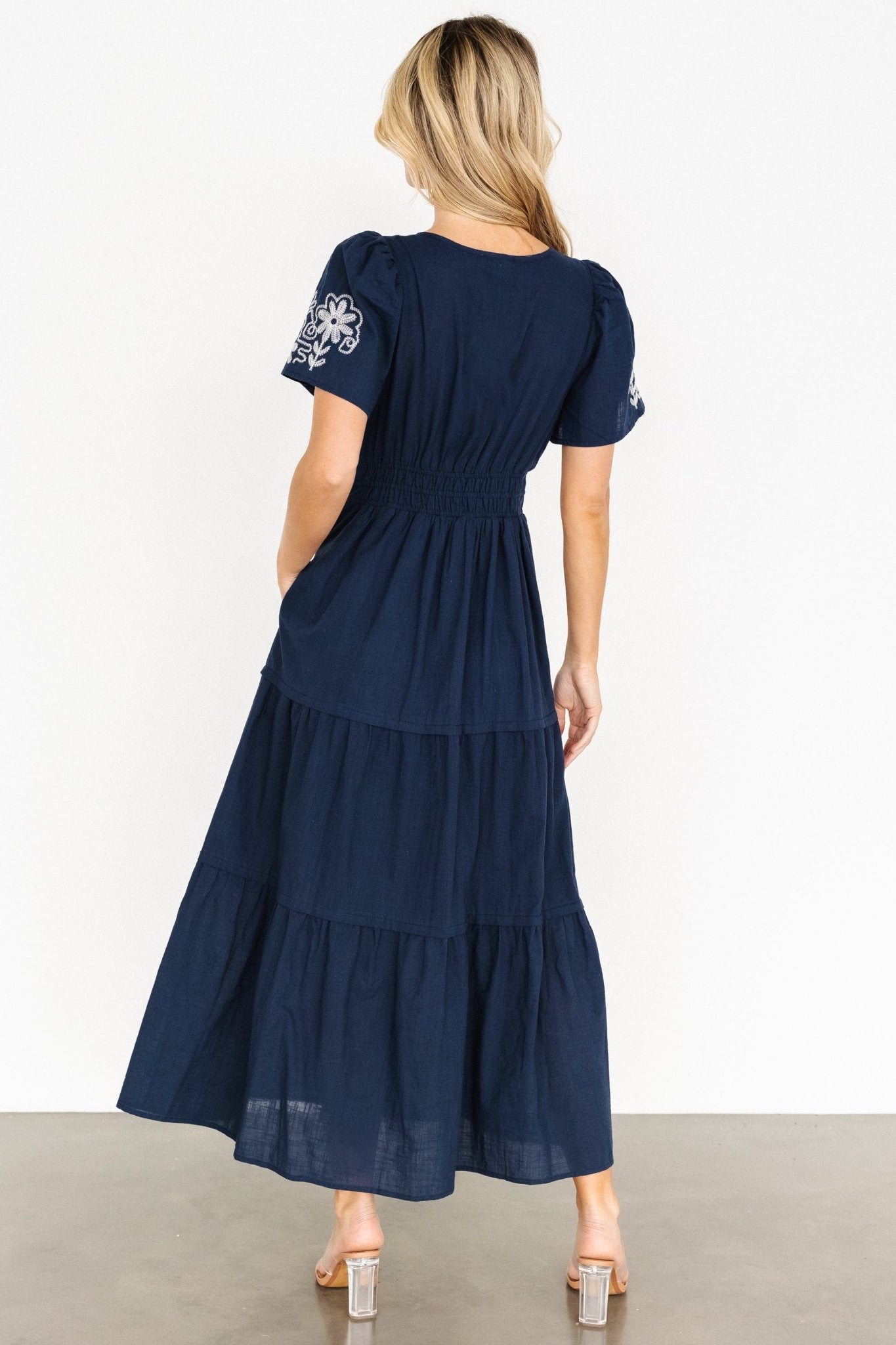 Kennedy Embroidered Maxi Dress | Blue