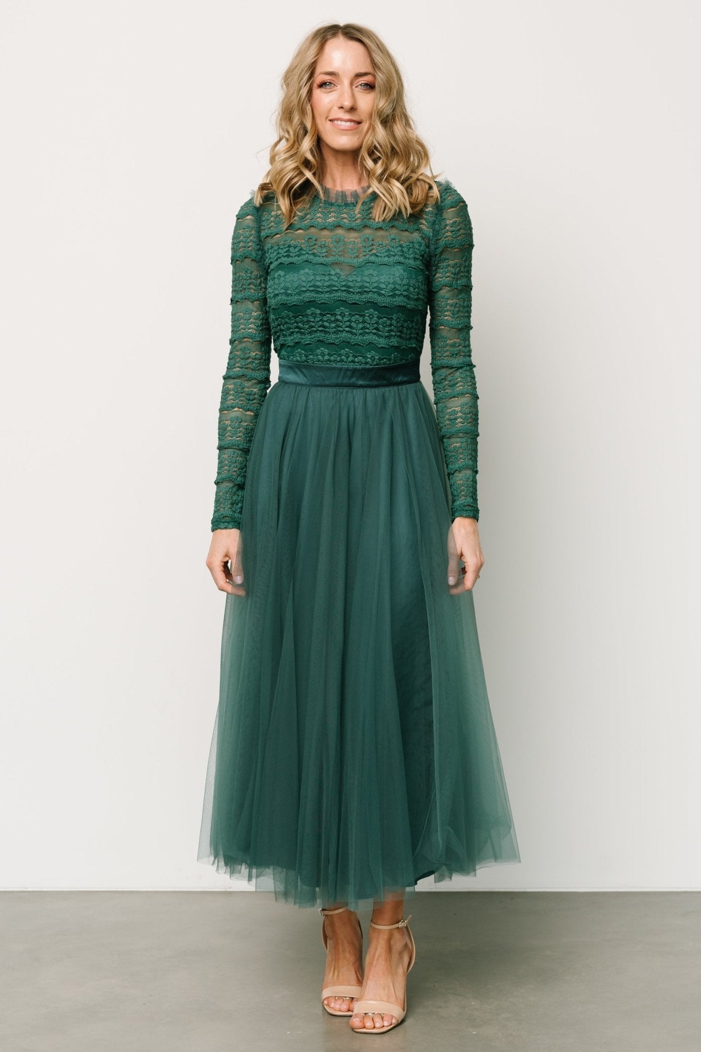 Lonnie Tulle Dress | Emerald