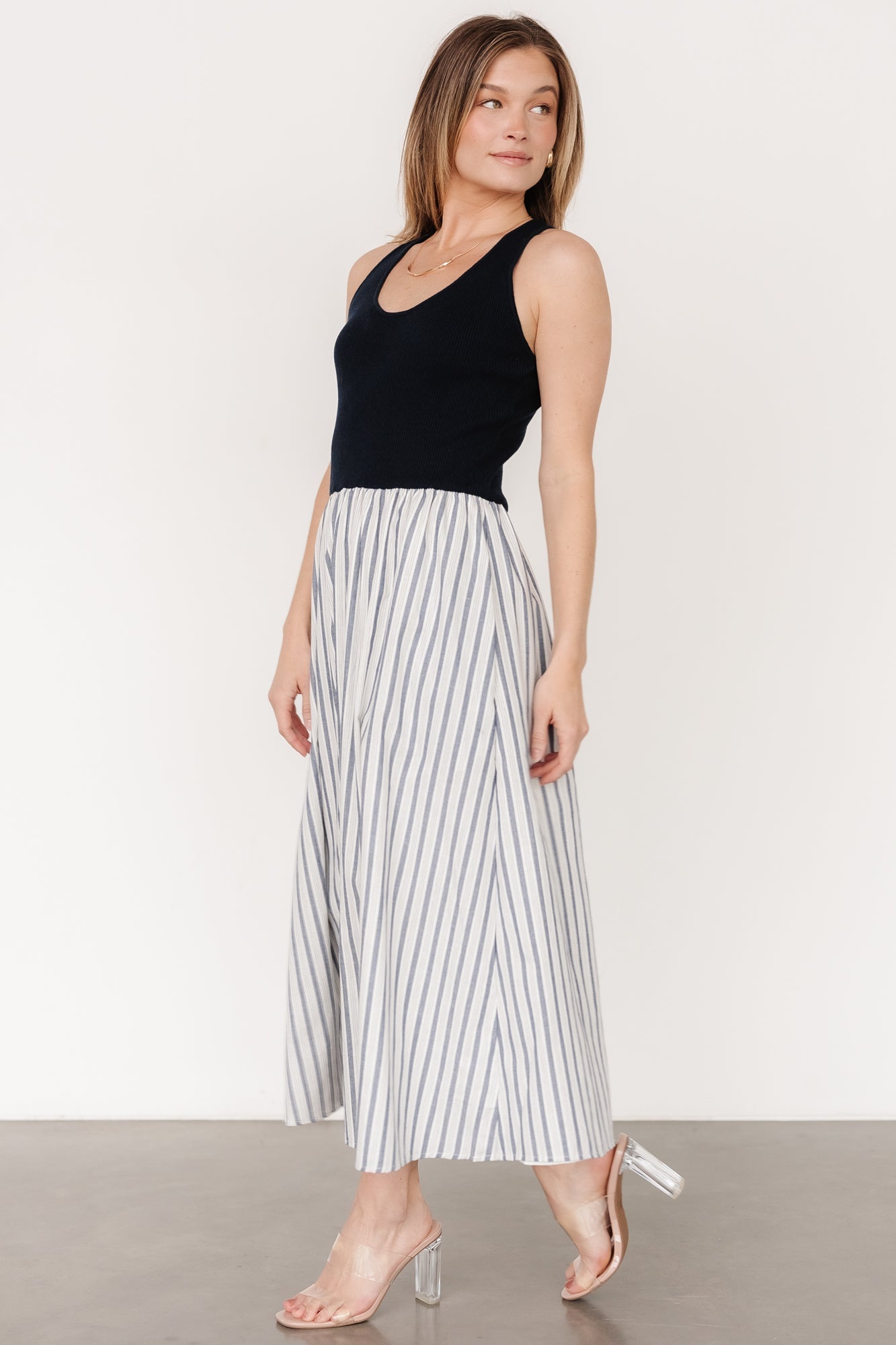 Marbella Tank Dress | Navy Stripe