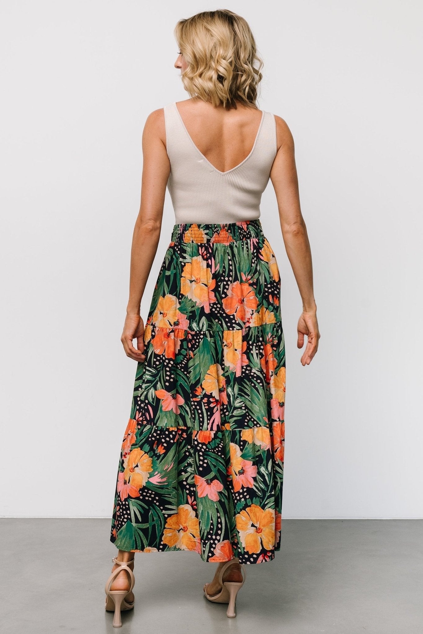 Melea Skirt | Navy Multi Floral