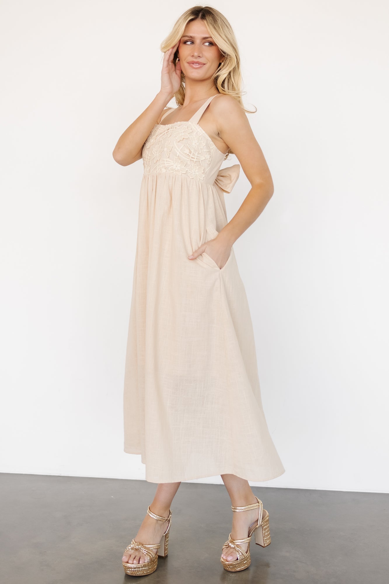 Mia Tie Back Dress | Natural