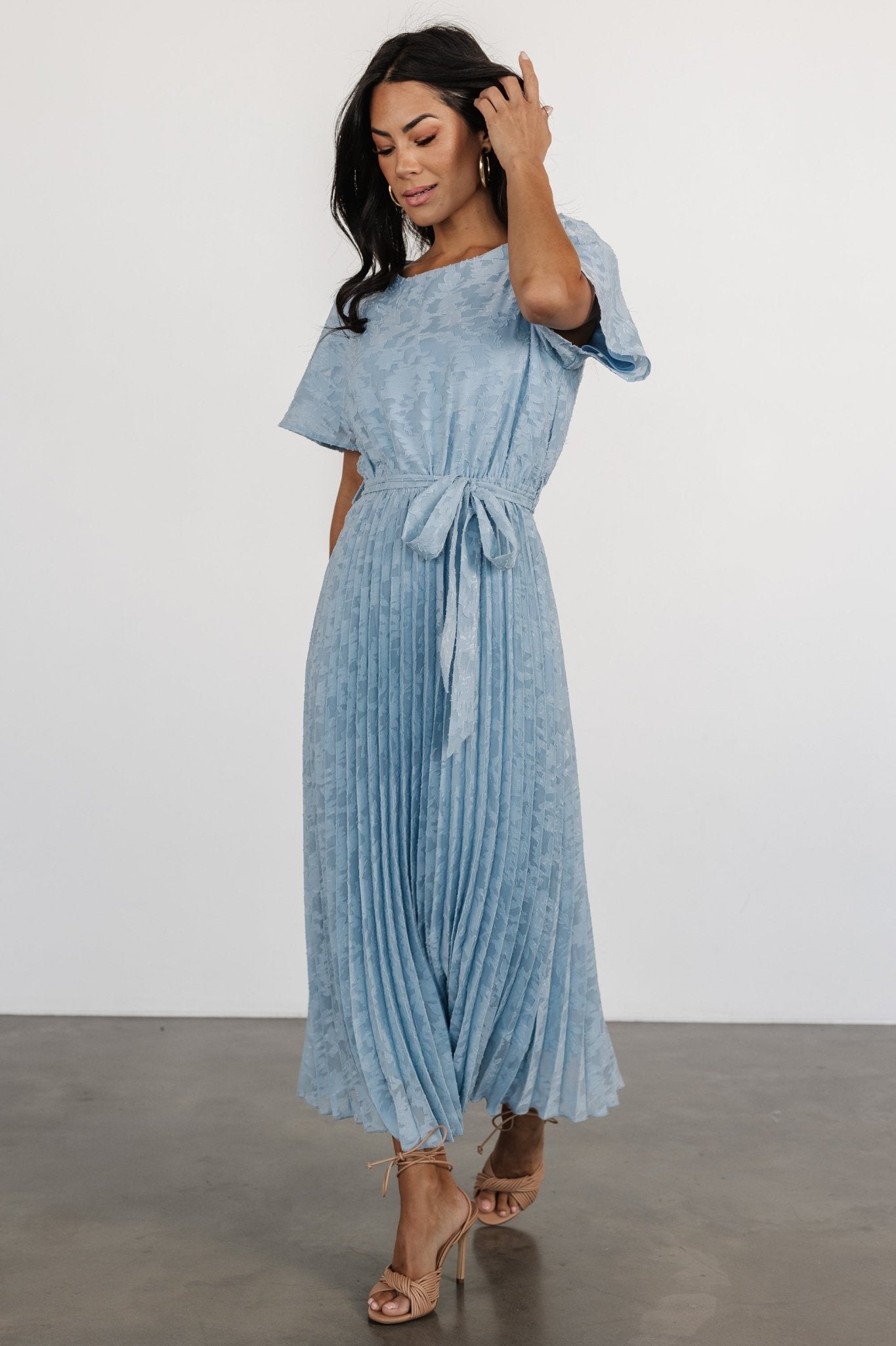 Mindy Pleated Dress | Light Blue