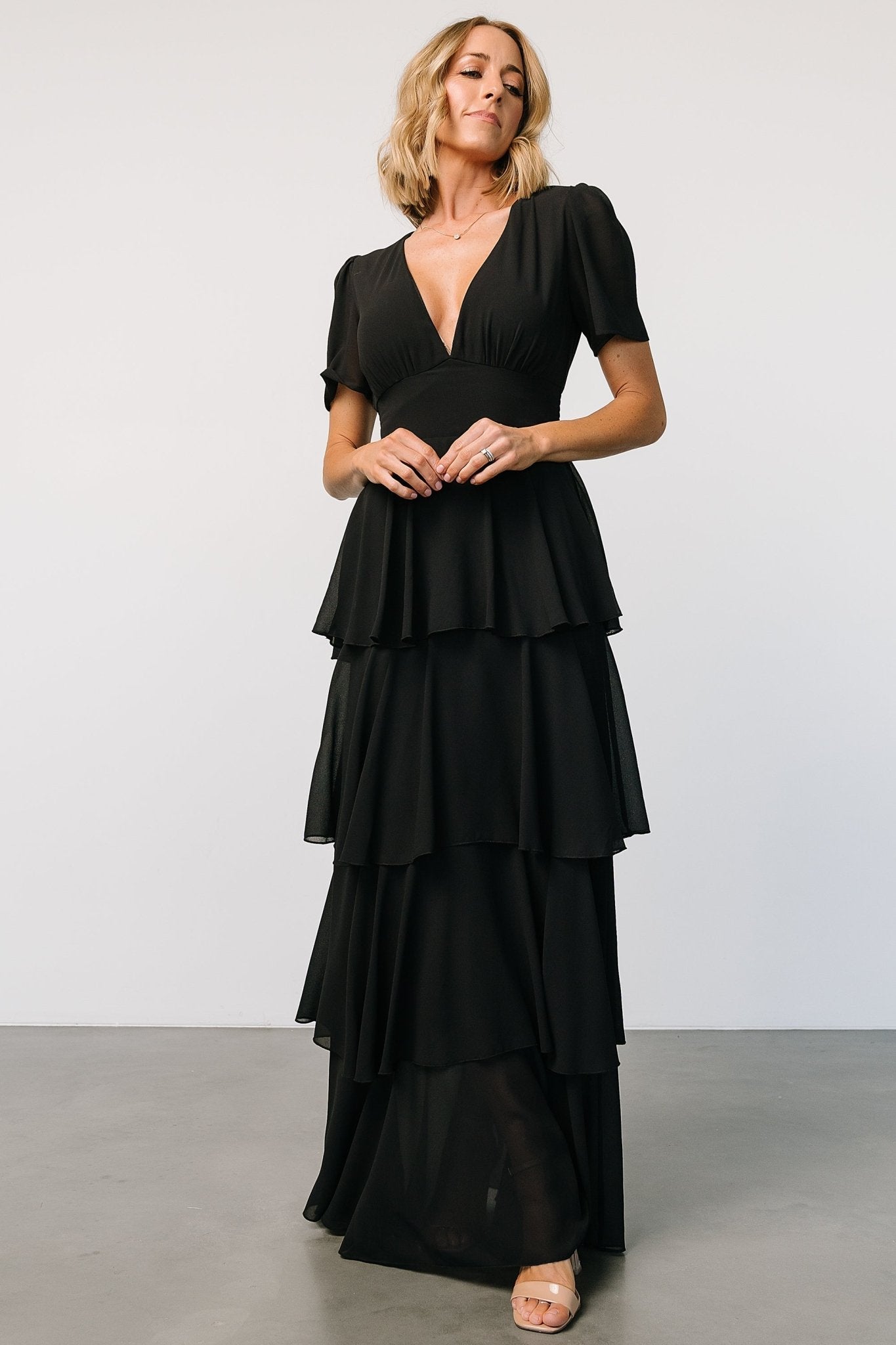 Montaigne Ruffle Maxi Dress | Black
