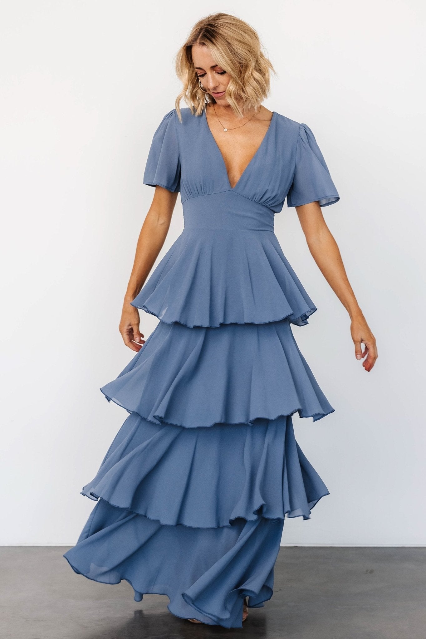 Montaigne Ruffle Maxi Dress | Whisper Blue