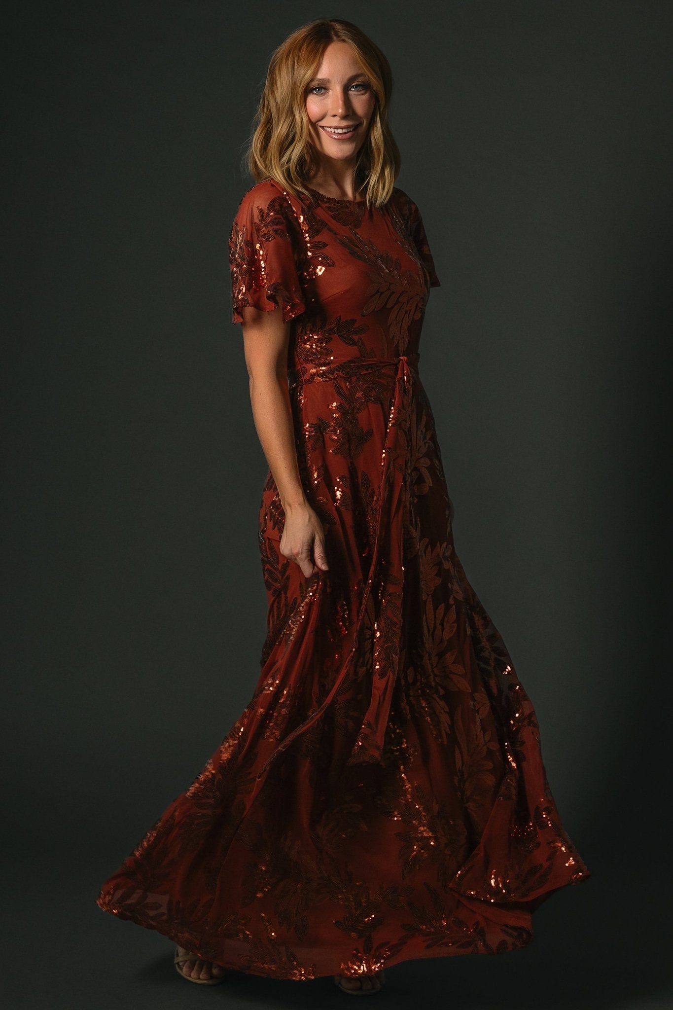 Muse Sequin Maxi Dress | Cinnamon