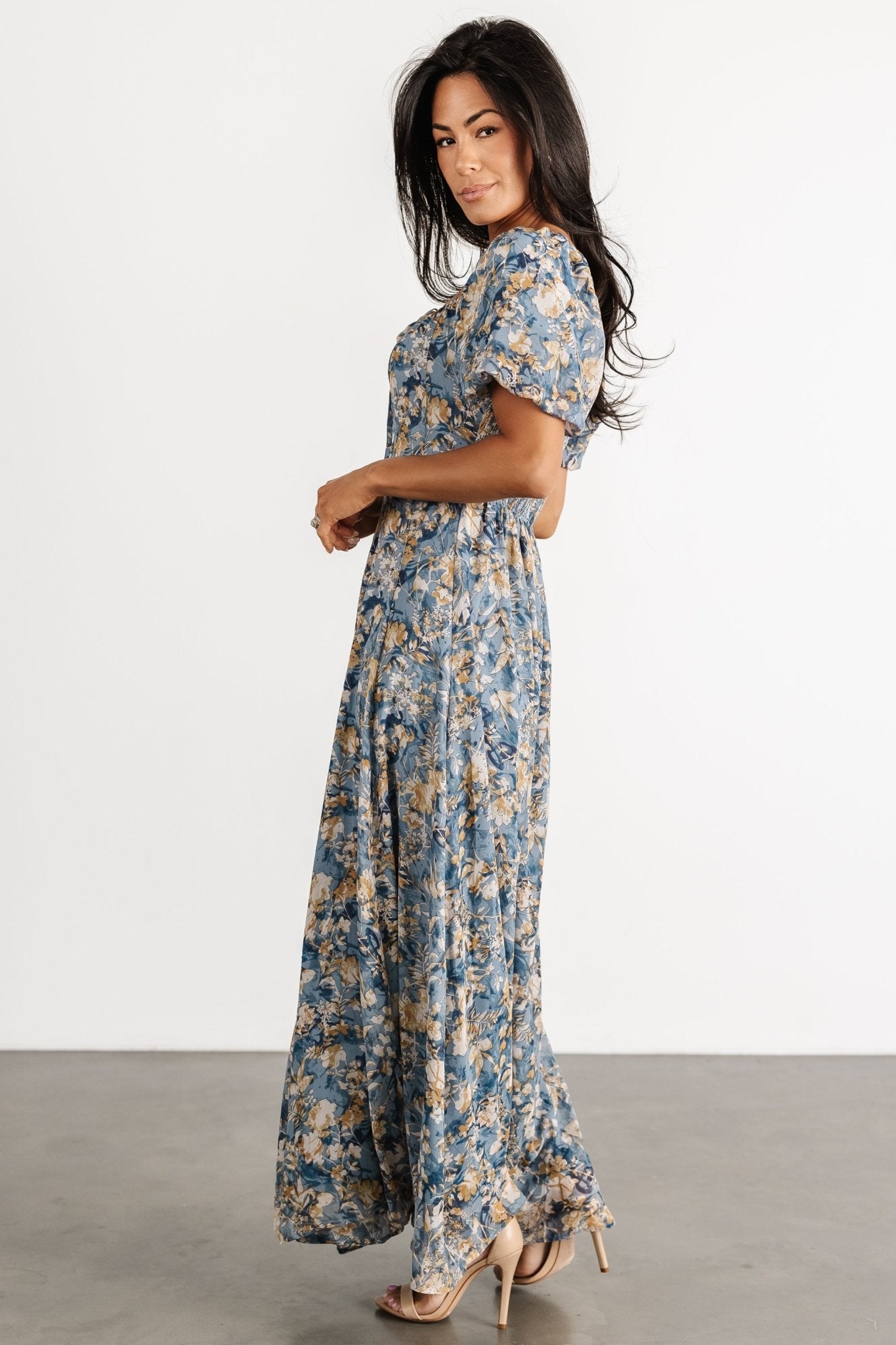 Raelynn Maxi Dress | Dusty Blue Floral
