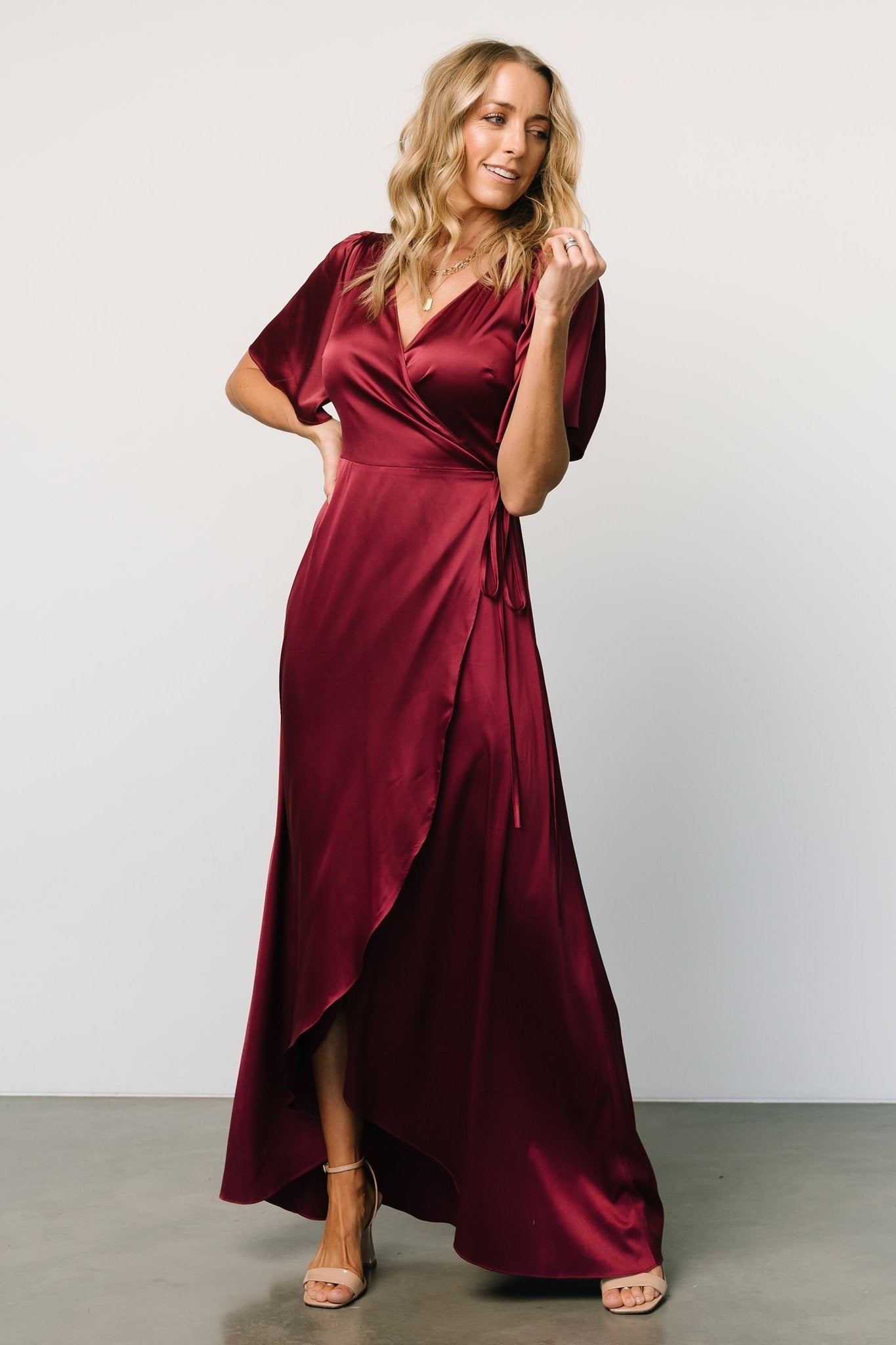Vara Satin Maxi Wrap Dress | Mulberry