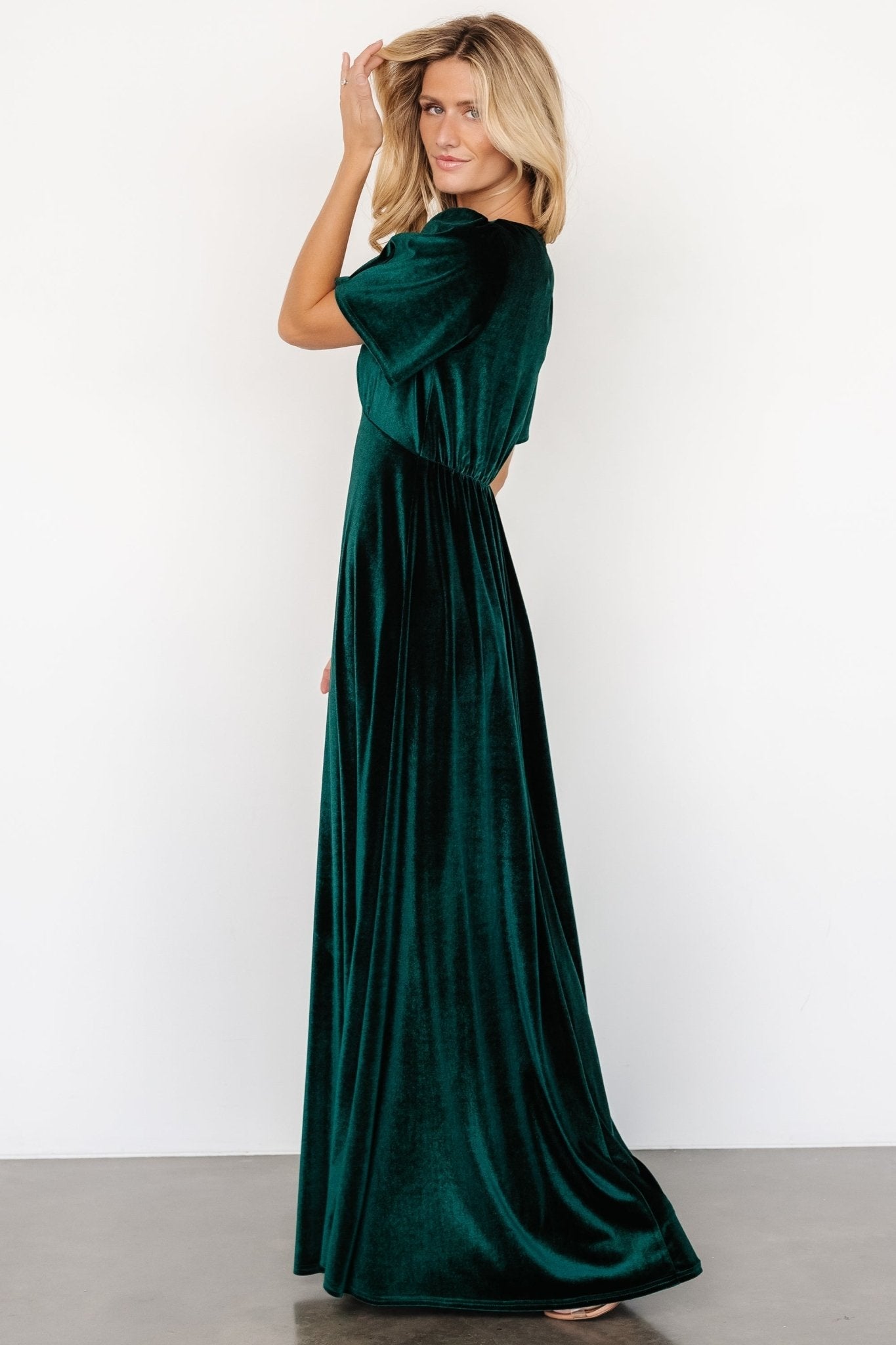 Vivian Velvet Maxi Dress | Emerald