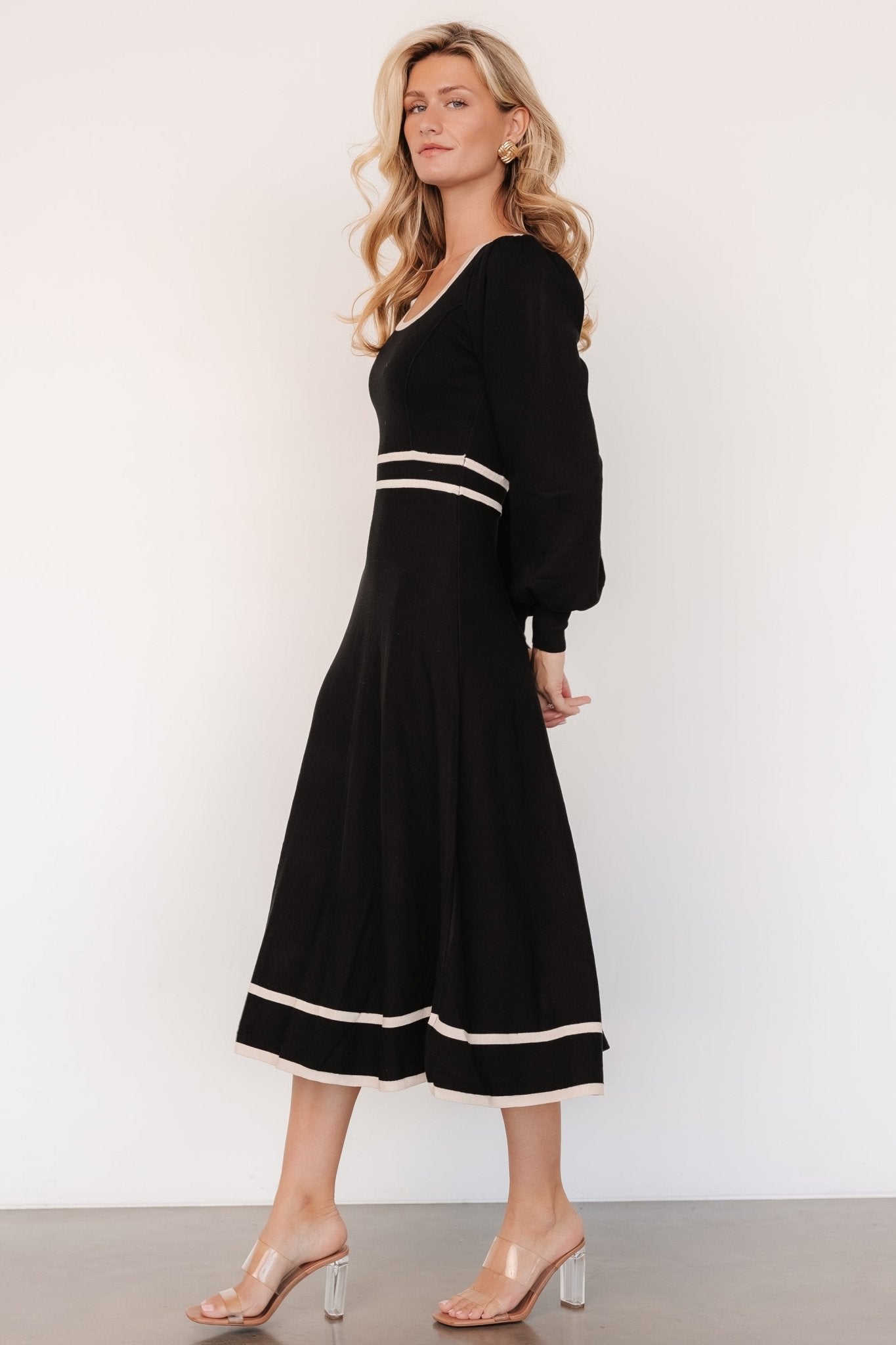 Winslet Knit Dress | Black + Cream