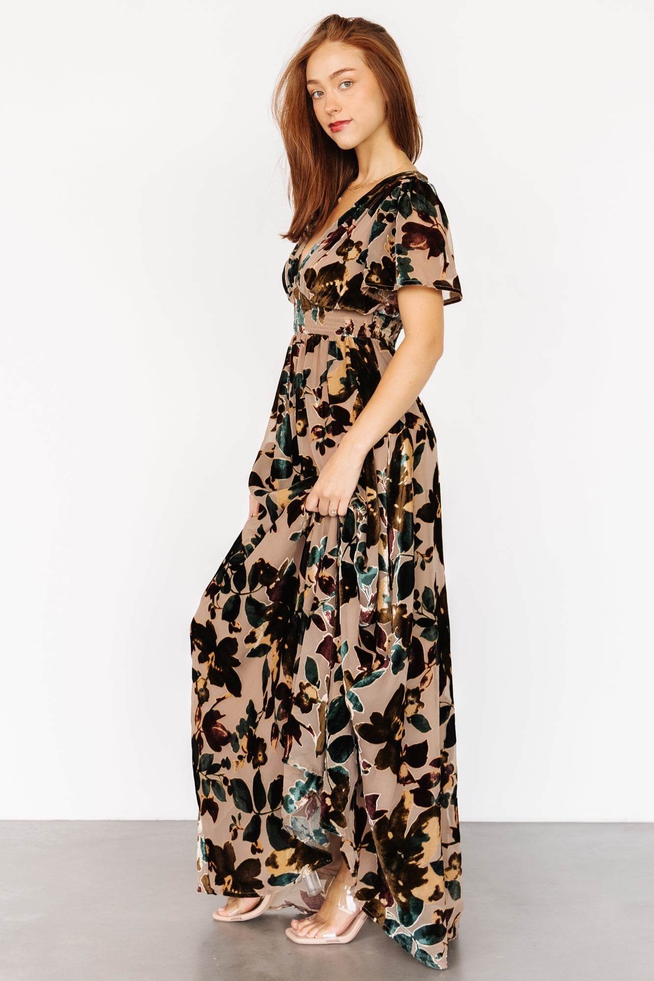 Valen Maxi Dress | Champagne Multi