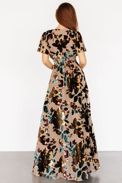 Valen Maxi Dress | Champagne Multi