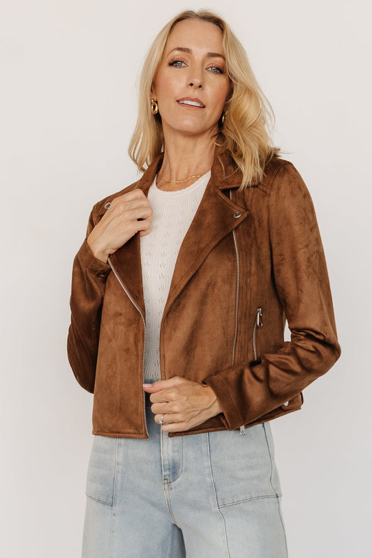 Marisa Faux Suede Jacket | Caramel