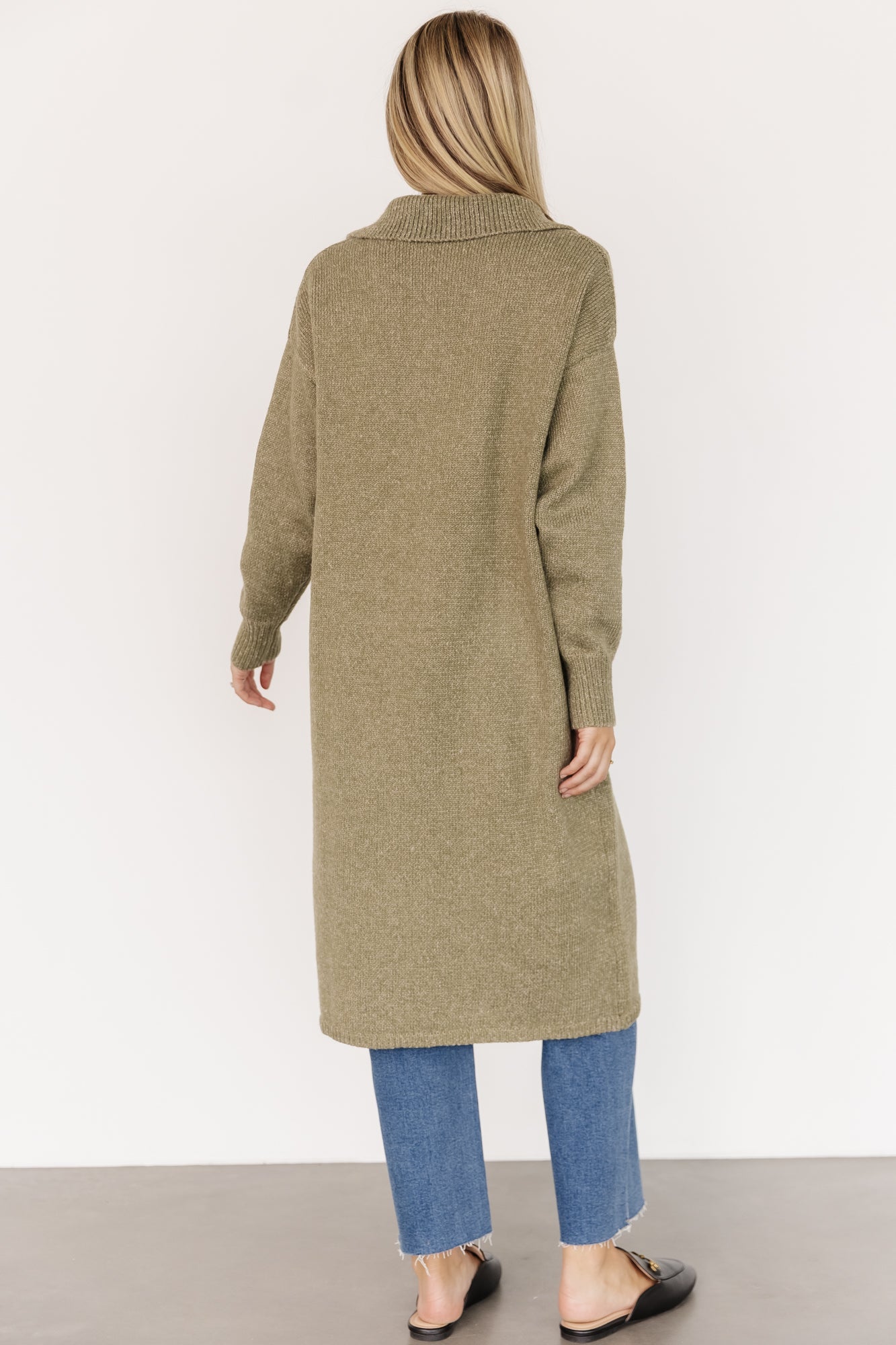 Ontario Long Button Cardigan | Olive