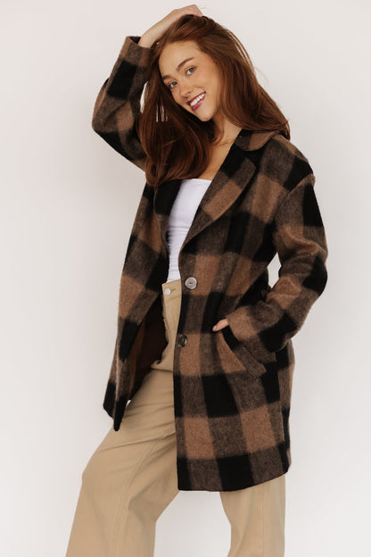 Kirsti Coat | Black + Camel