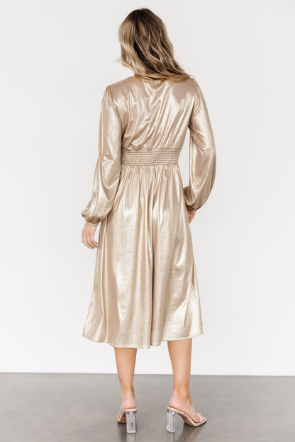 Aisha Shimmer Dress | Champagne