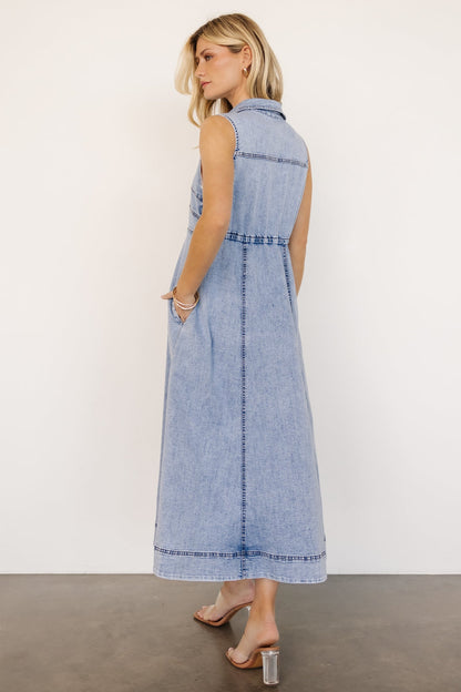 Georgia Sleeveless Midi Dress | Denim