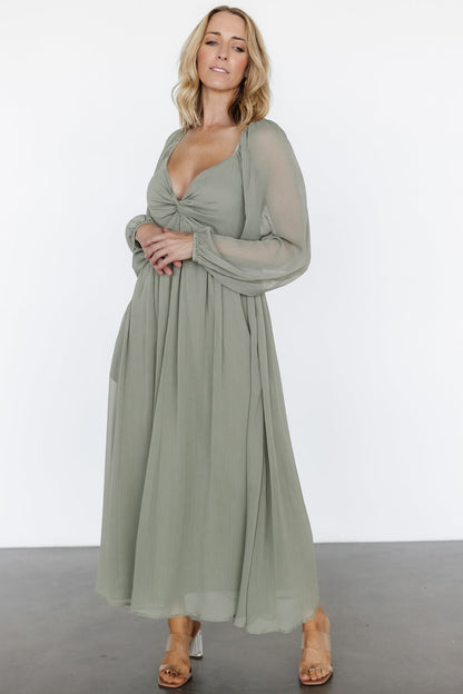 Dione Midi Dress | Dusty Olive