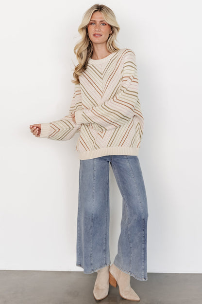 Tava Sweater | Ivory + Multi