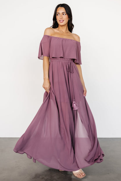 Victoria Off Shoulder Maxi Dress | Vintage Plum