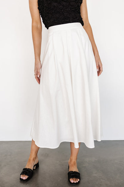 Katie Pleated Midi Skirt | Off White