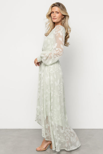 Daniella High Low Maxi Dress | Light Sage